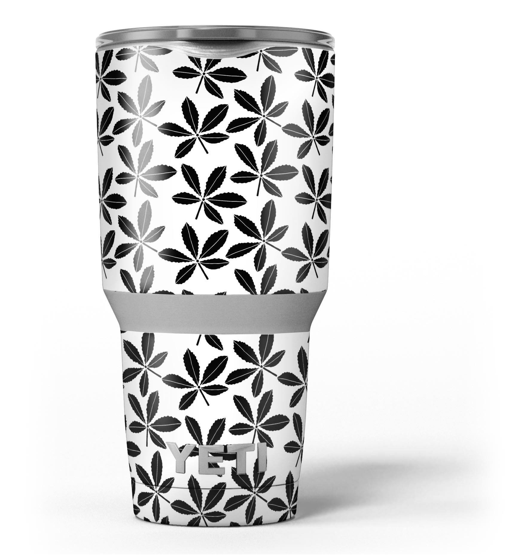 Slate Black 5 Leaf Clovers skin decal vinyl wrap kit for Yeti Coolers, showcasing a stylish design and premium quality.