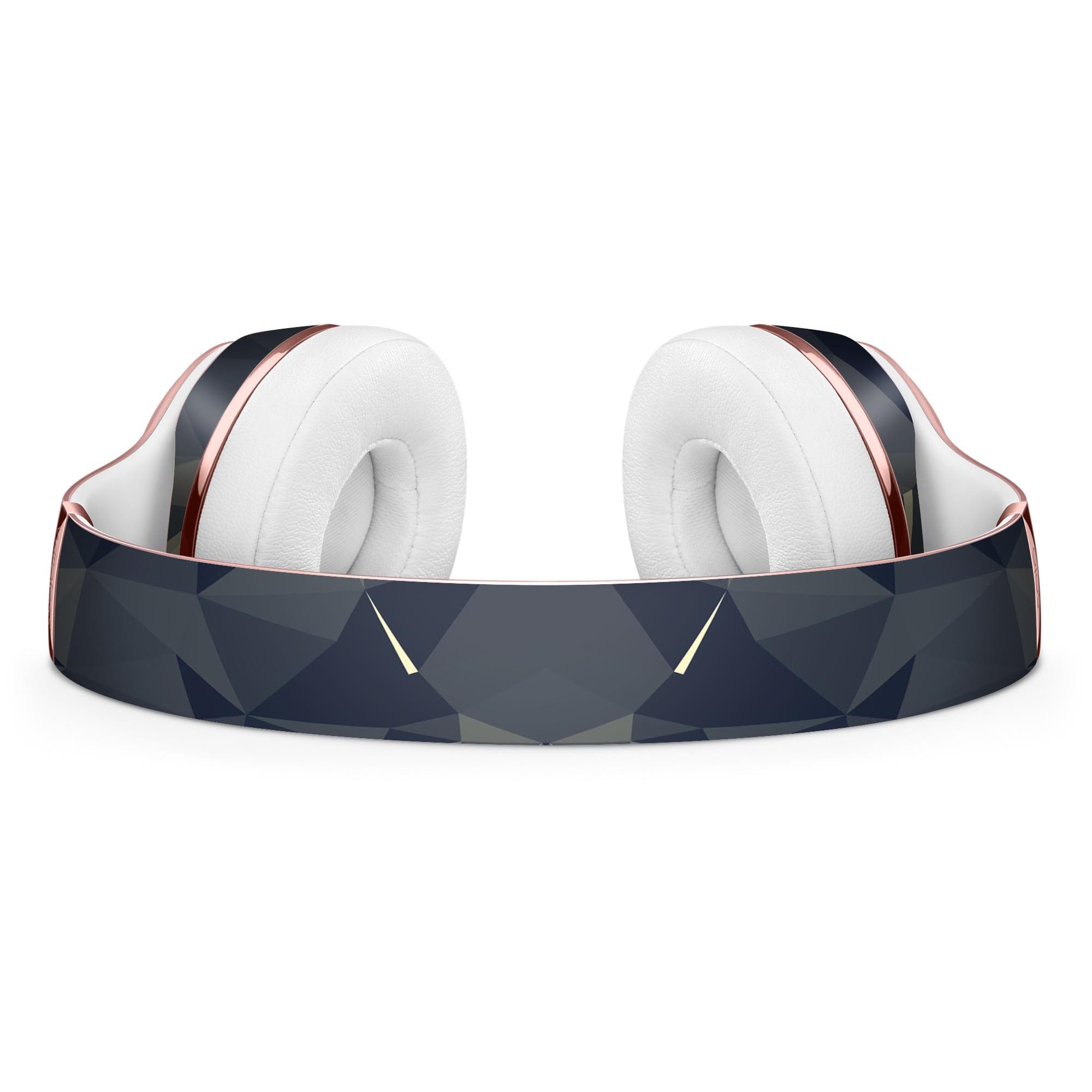 Slate Gray Geometric Triangles Full-Body Skin Kit for Beats by Dre Solo 3 Wireless Headphones, showcasing a modern geometric design.