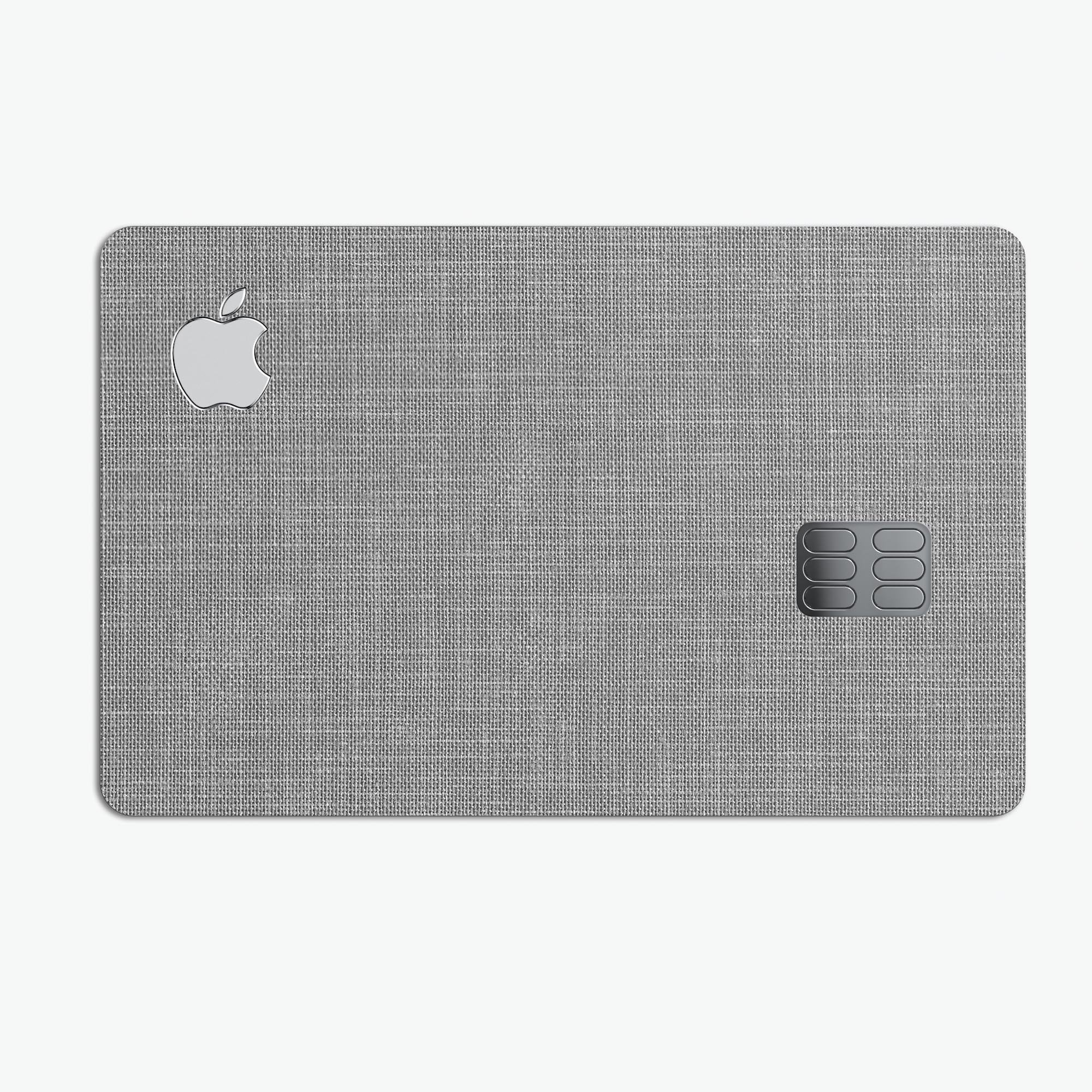 Slate Gray Scratched Fabric decal skin kit for Apple Card, showcasing its premium vinyl material and stylish design.