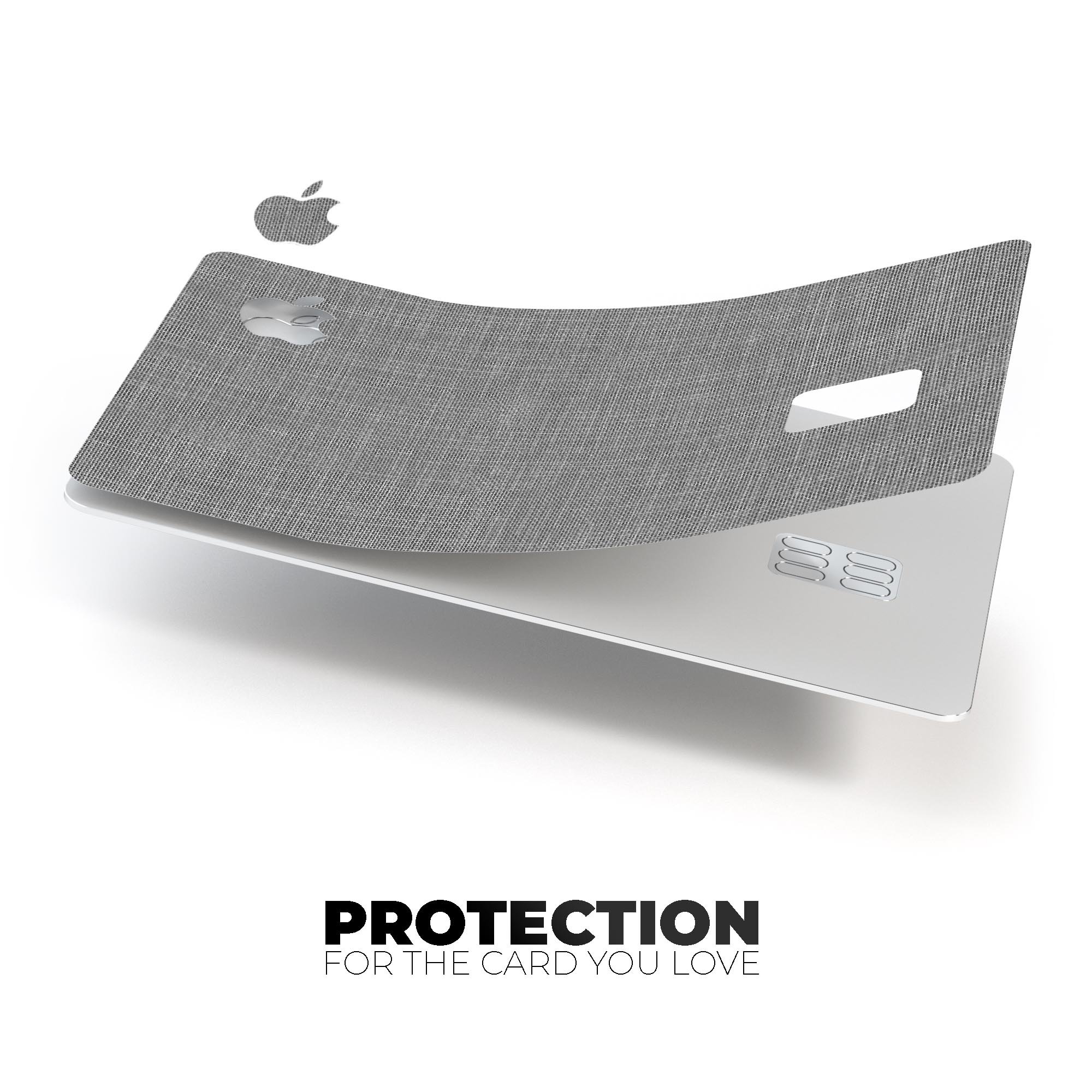 Slate Gray Scratched Fabric decal skin kit for Apple Card, showcasing its premium vinyl material and stylish design.