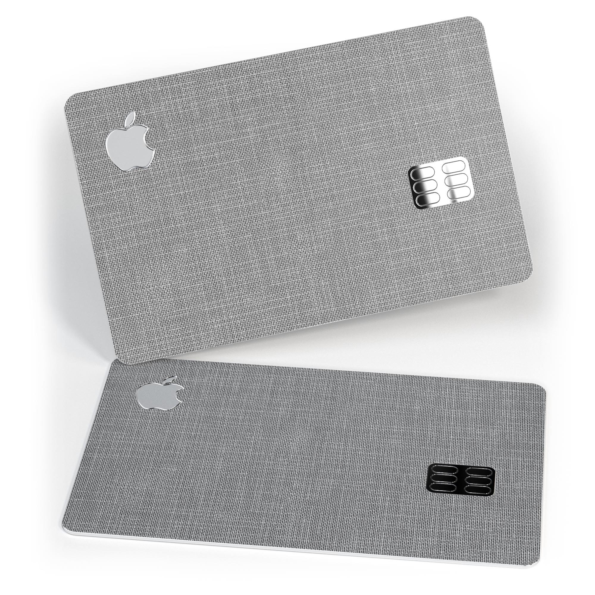 Slate Gray Scratched Fabric decal skin kit for Apple Card, showcasing its premium vinyl material and stylish design.