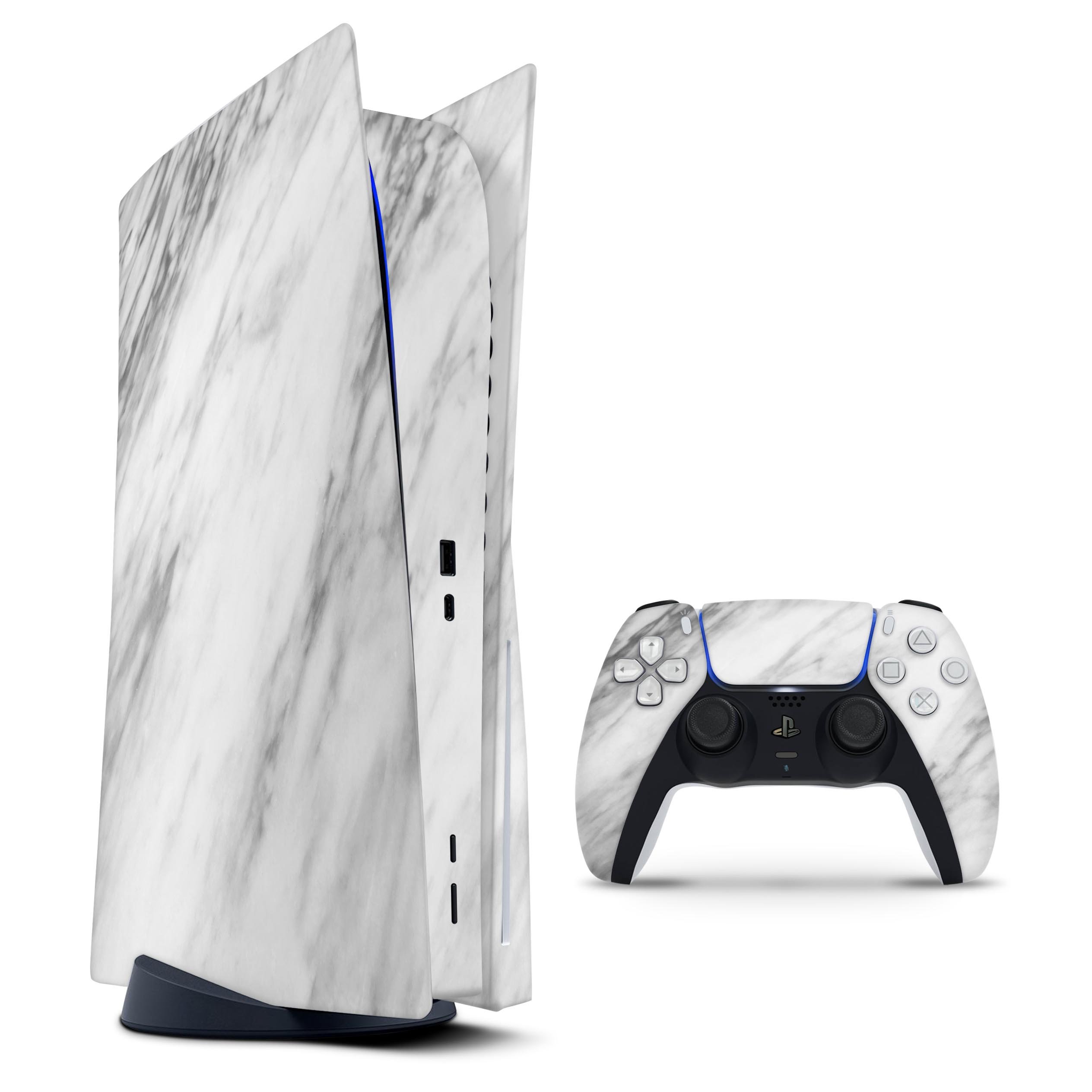 Slate Marble Surface V10 skin decal wrap kit for Sony Playstation 5, showcasing a stylish marble design that fits snugly on the console.