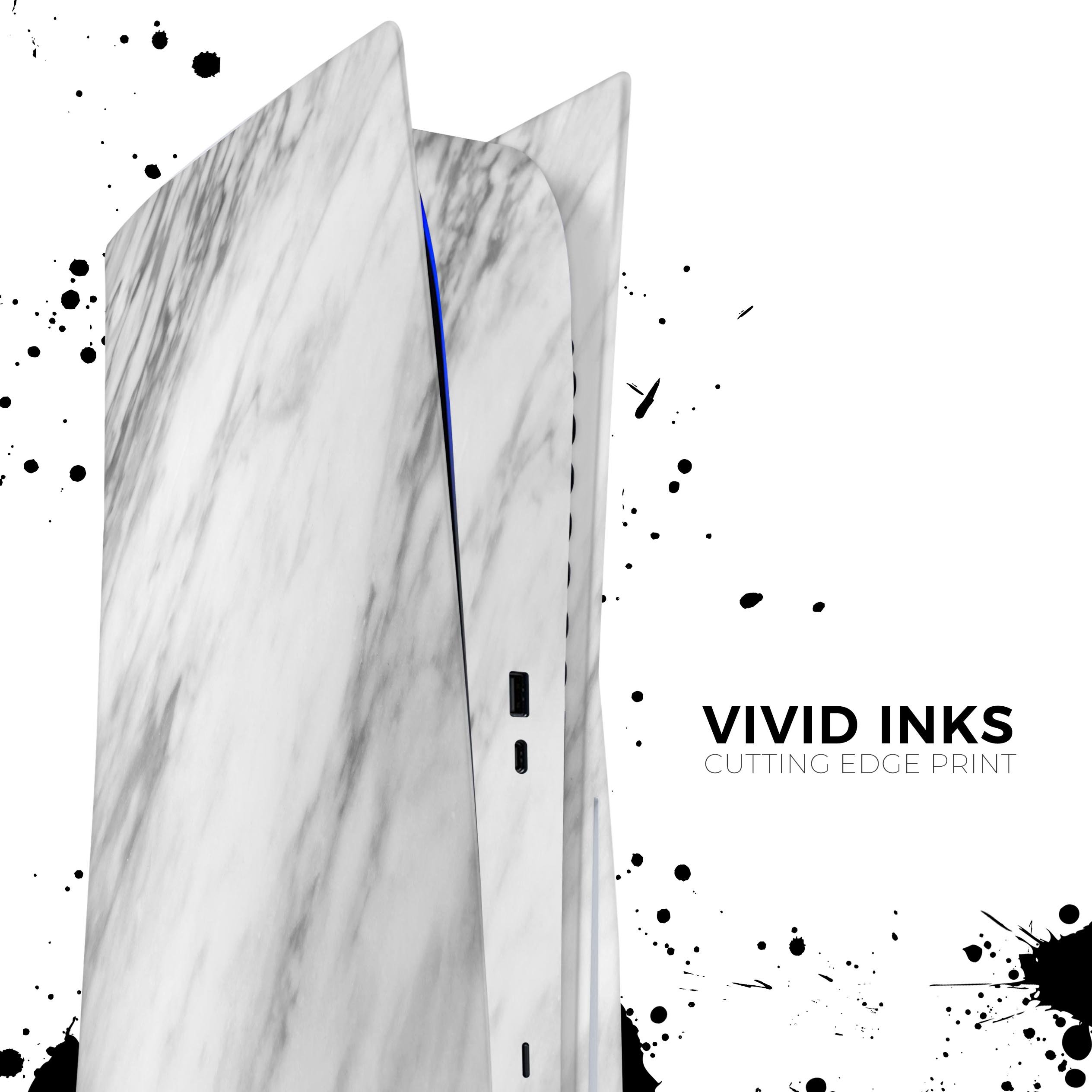 Slate Marble Surface V10 skin decal wrap kit for Sony Playstation 5, showcasing a stylish marble design that fits snugly on the console.