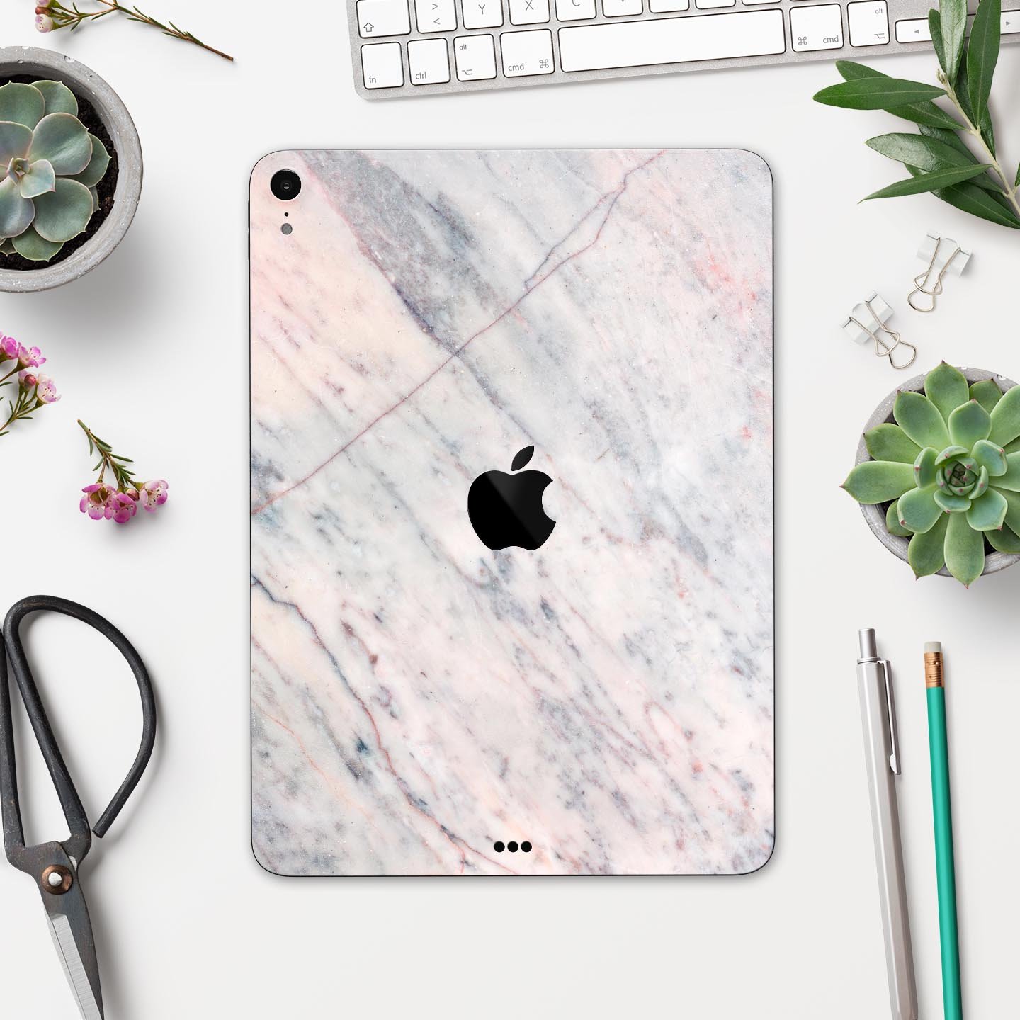 Slate Marble Surface V12 skin decal for Apple iPad Pro, showcasing its elegant marble design and premium finish.