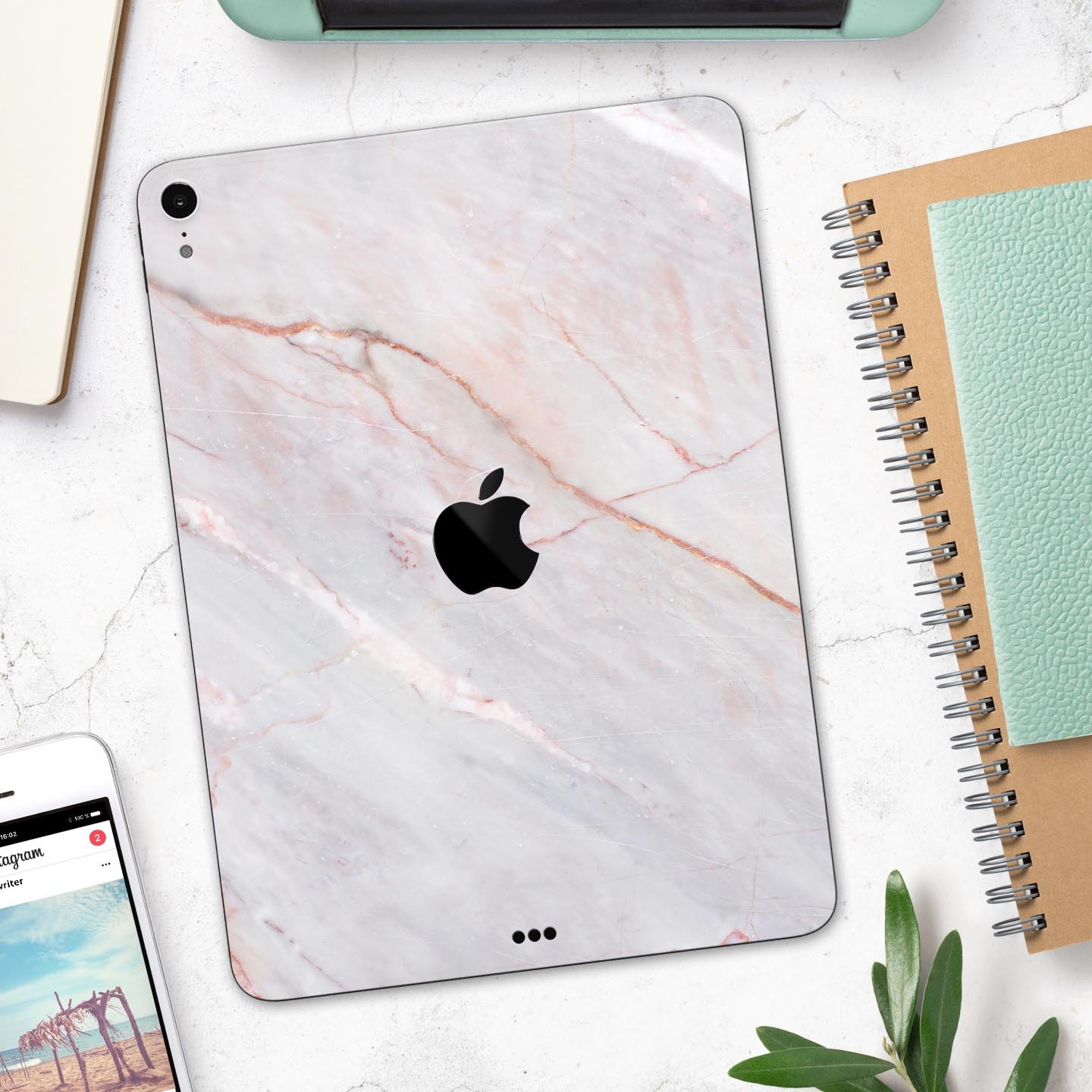 Slate Marble Surface V14 skin decal for Apple iPad Pro, showcasing a stylish marble design with a smooth finish.
