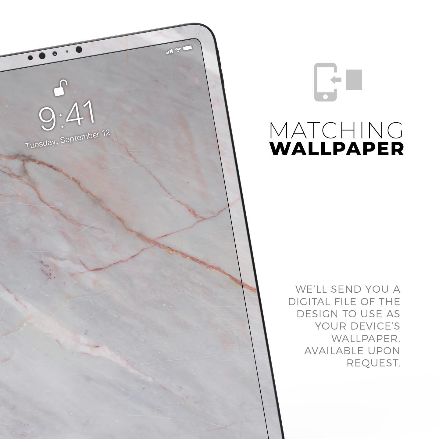 Slate Marble Surface V14 skin decal for Apple iPad Pro, showcasing a stylish marble design with a smooth finish.