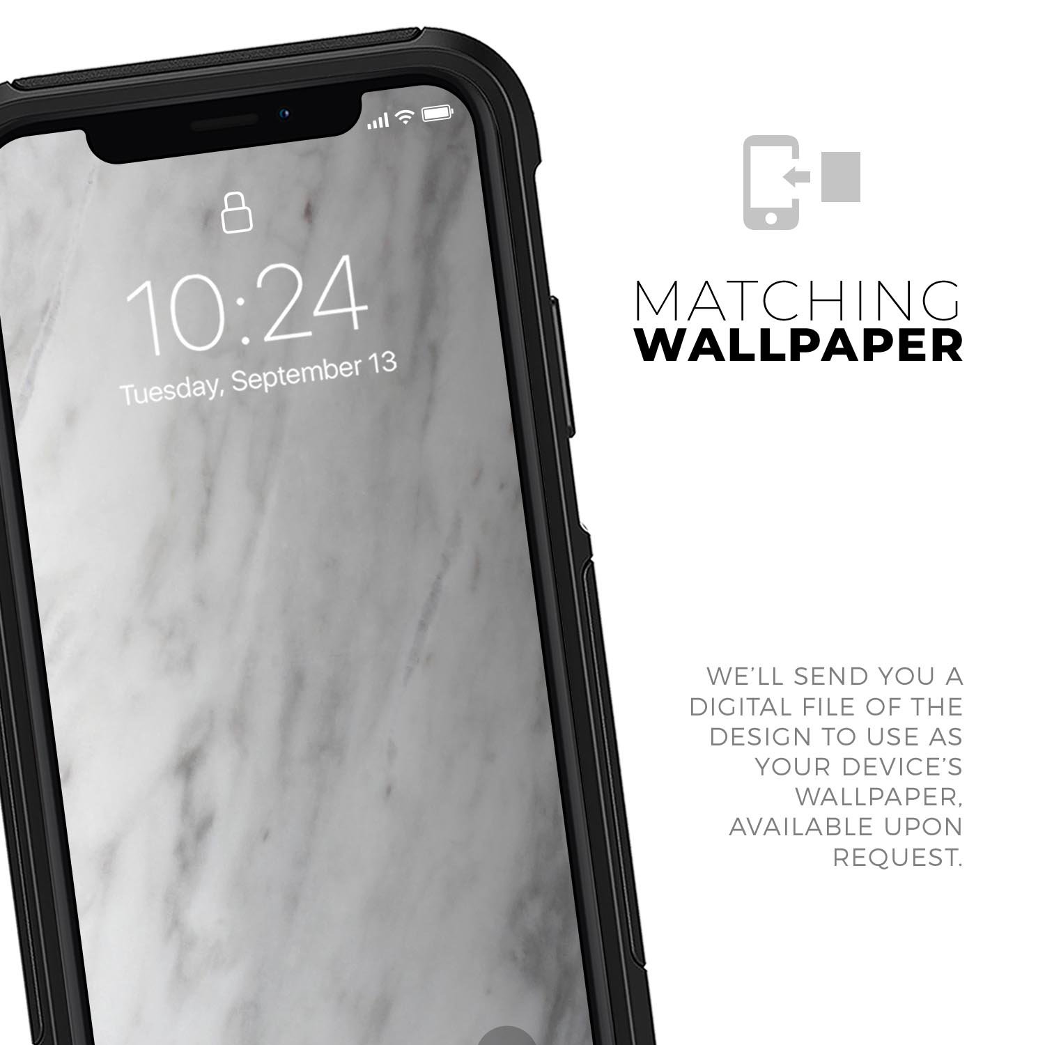 Slate Marble Surface V9 Skin Kit for iPhone OtterBox Cases featuring a stylish marble design and premium 3M materials.