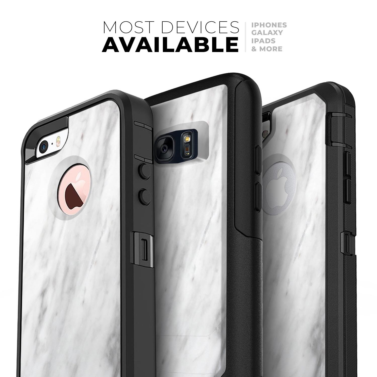 Slate Marble Surface V9 Skin Kit for iPhone OtterBox Cases featuring a stylish marble design and premium 3M materials.