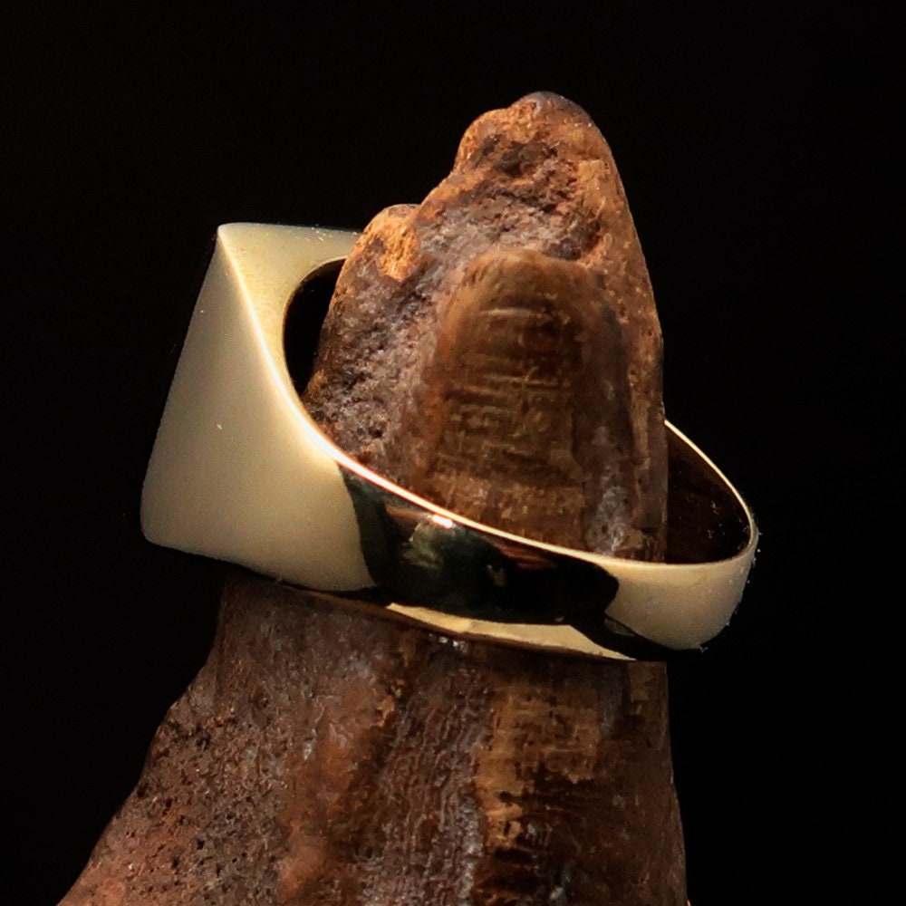 A stylish Slovakian Flag Ring made of solid brass with an enamel inlay, designed for men to wear on the pinky finger.