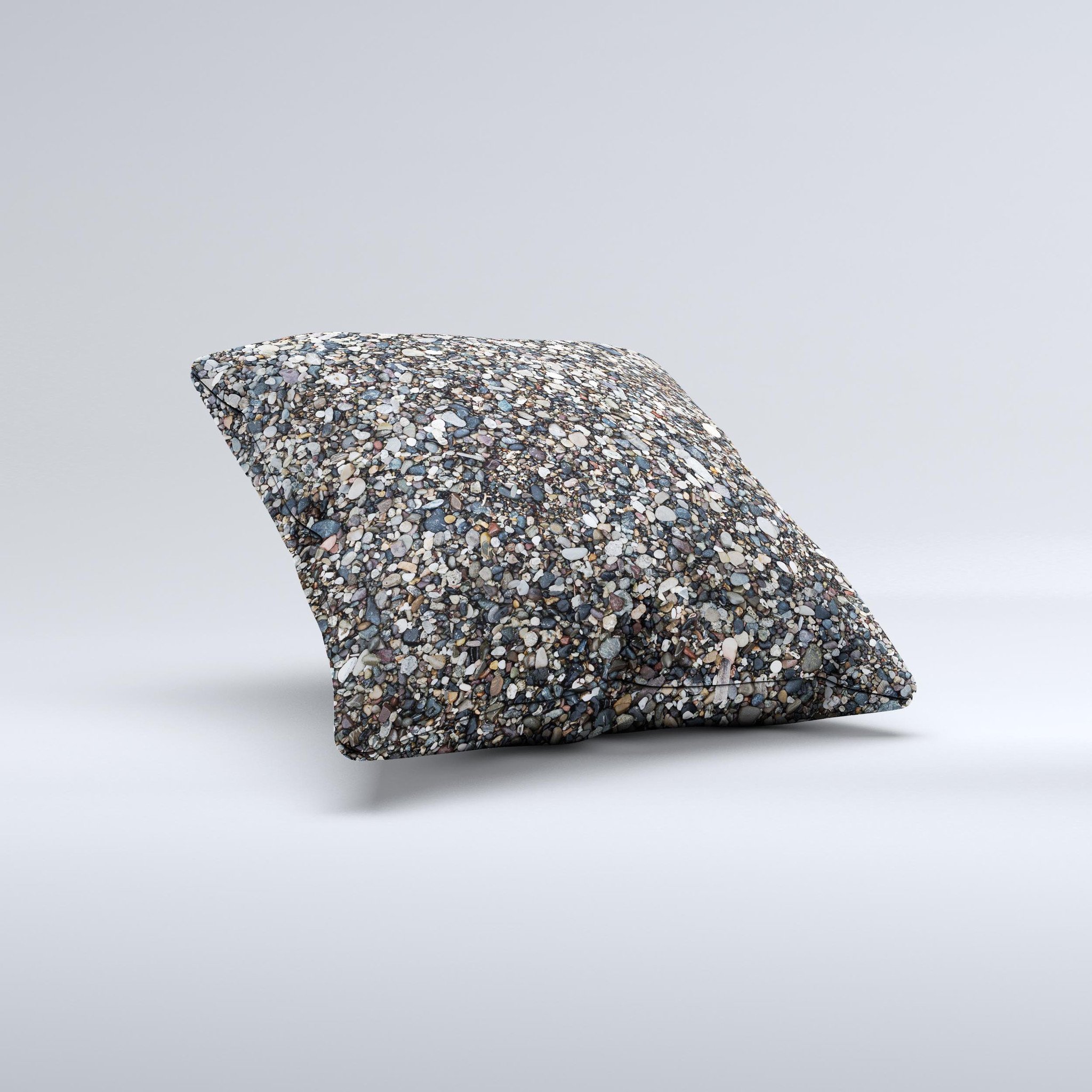 Small Dark Pebbles ink-Fuzed Decorative Throw Pillow with unique handcrafted design and high-quality fabric.