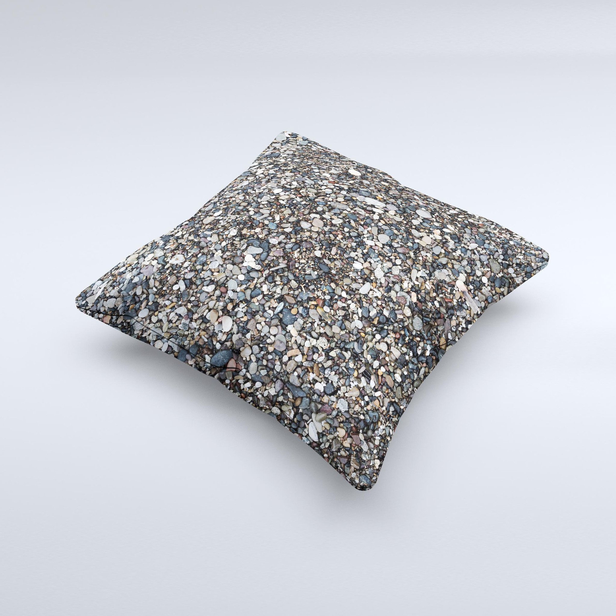 Small Dark Pebbles ink-Fuzed Decorative Throw Pillow with unique handcrafted design and high-quality fabric.
