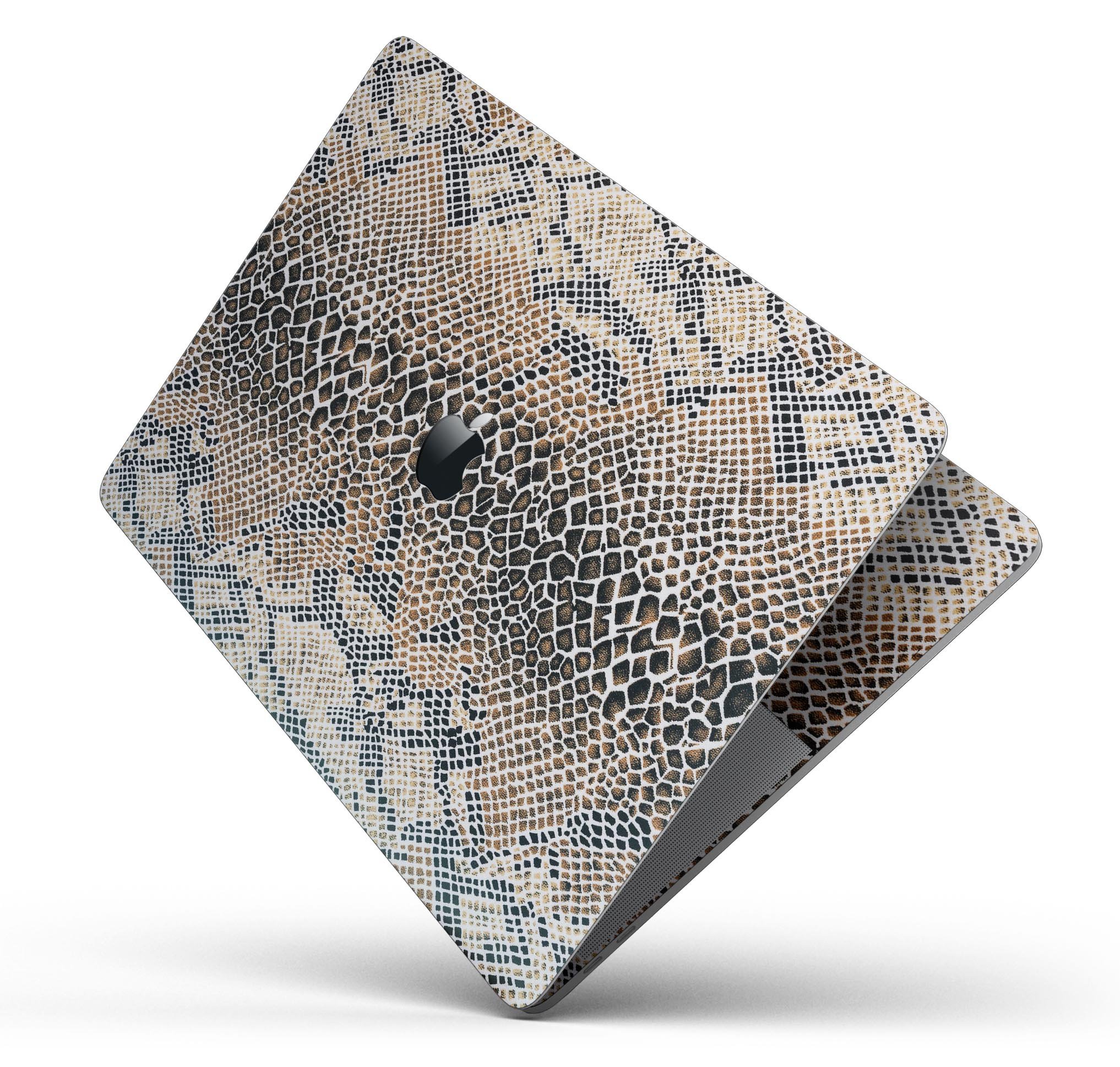 Snake Skin Pattern V2 skin decal wrap kit for MacBook, showcasing a stylish snake skin design with a glossy finish.