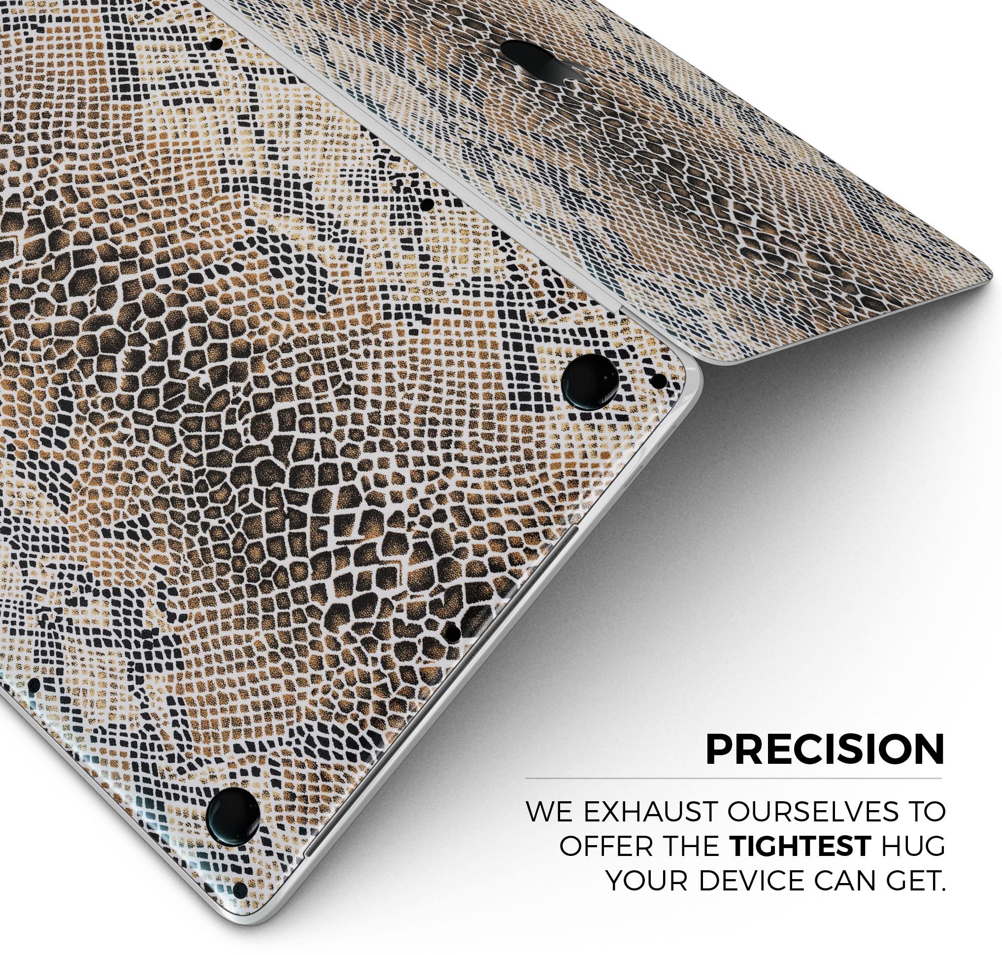 Snake Skin Pattern V2 skin decal wrap kit for MacBook, showcasing a stylish snake skin design with a glossy finish.