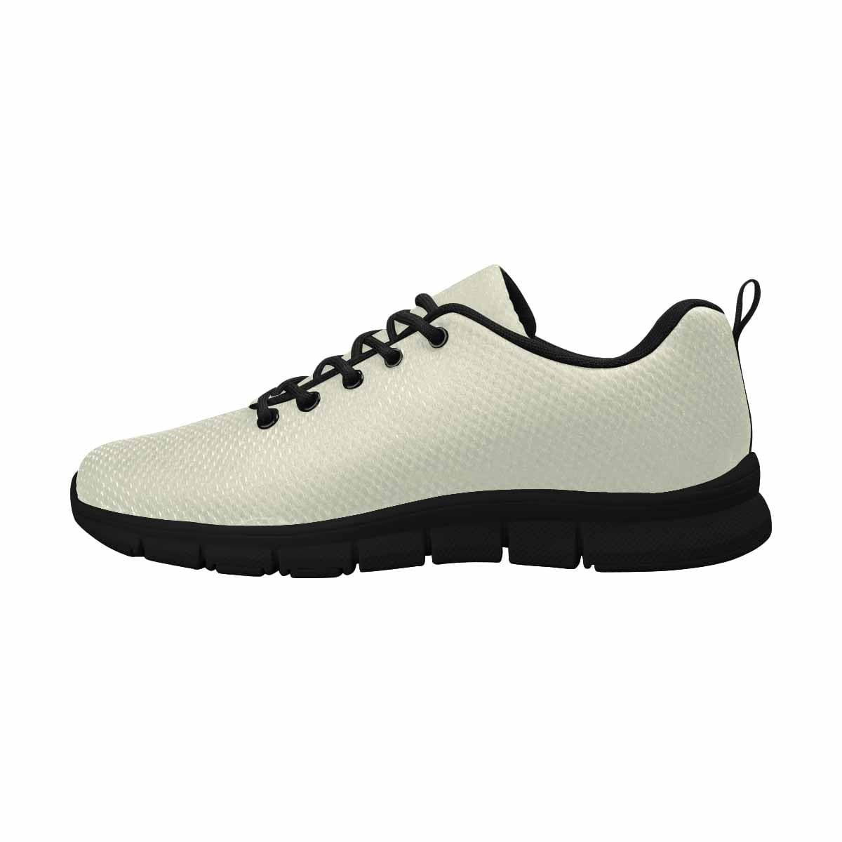 Beige sneakers for women featuring a durable outsole and soft mesh material, designed for comfort and style.