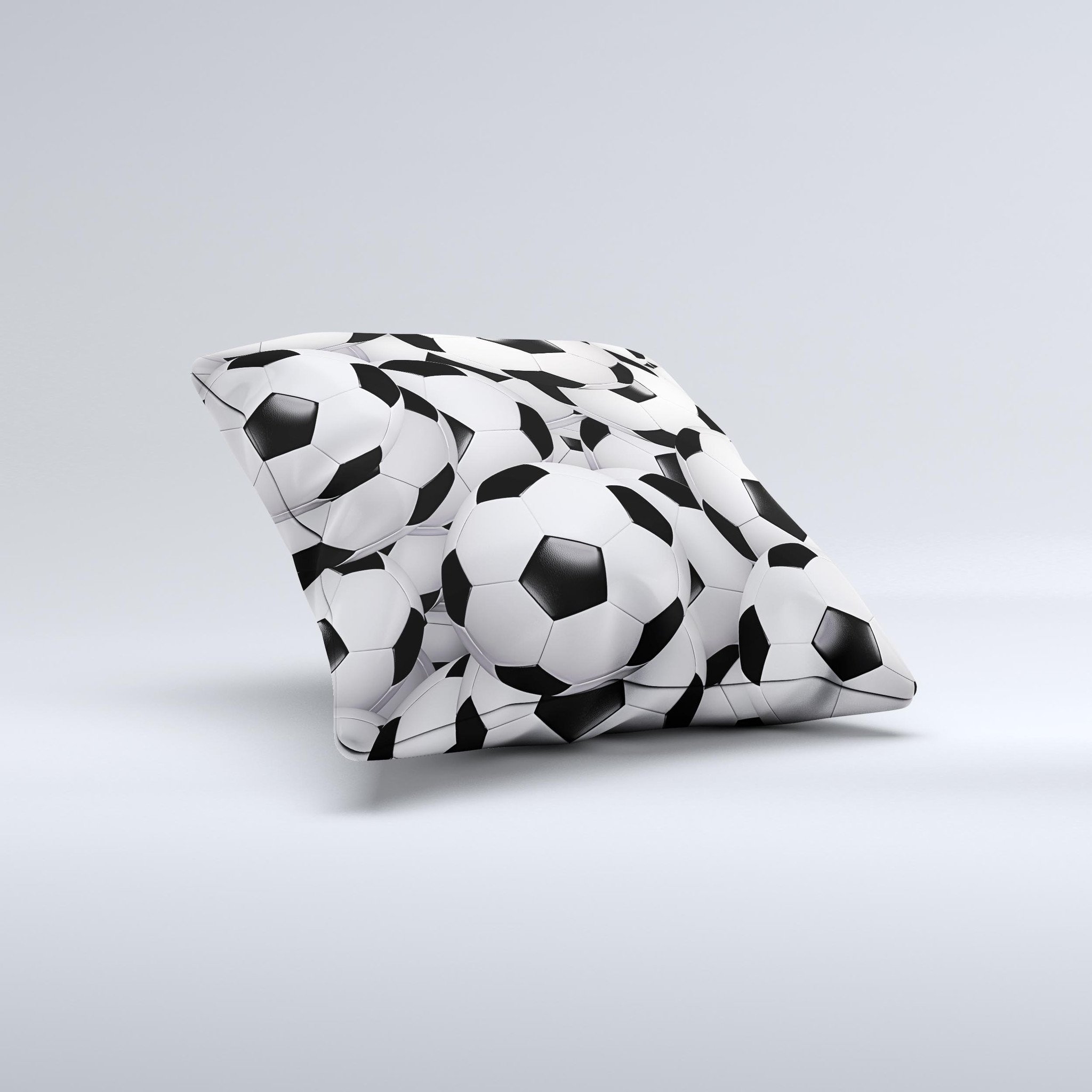 Soccer Ball Overlay Ink-Fuzed Decorative Throw Pillow featuring a unique design, crafted in Virginia with high-quality materials.