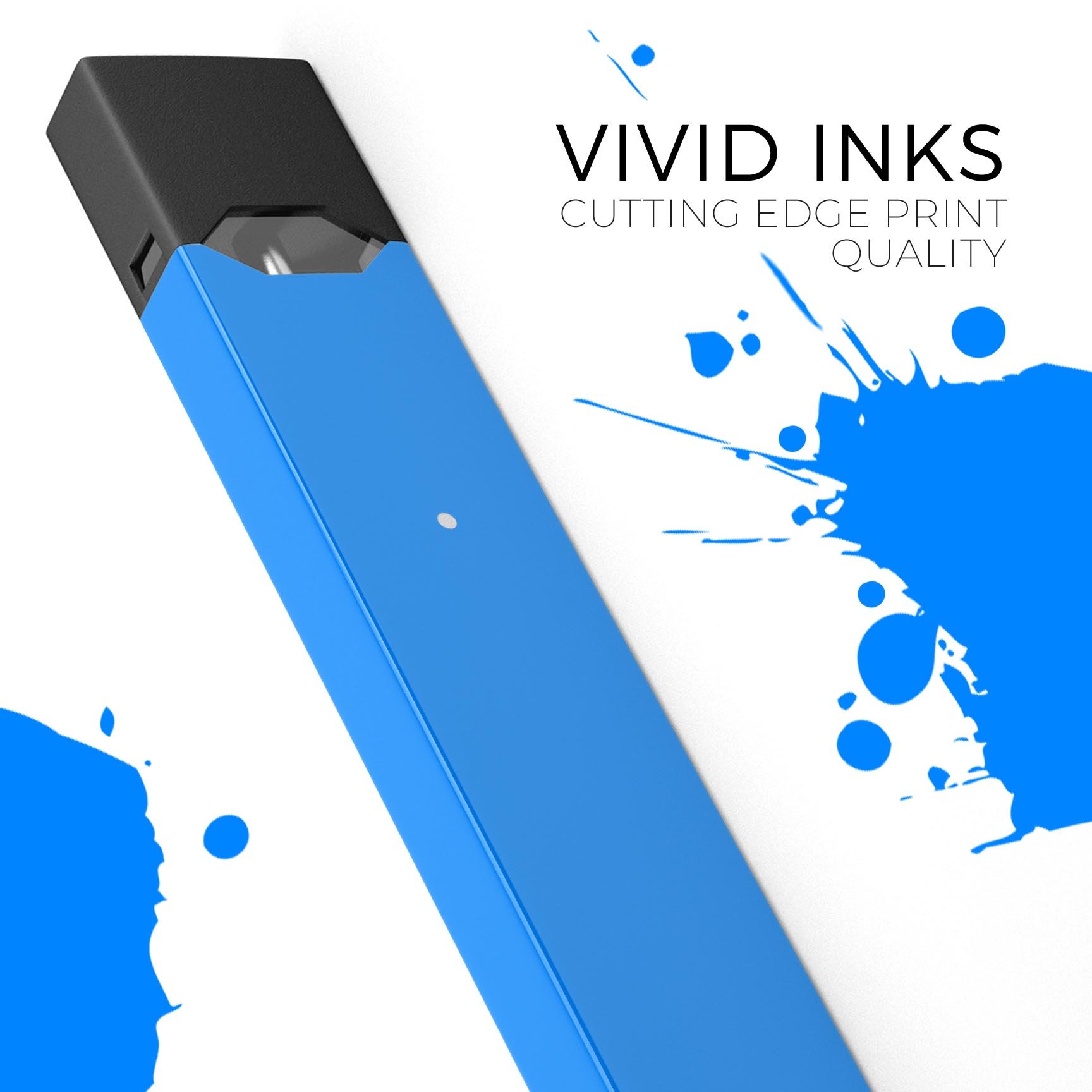 Solid Blue Premium Decal Protective Skin-Wrap Sticker designed for JUUL vaping device, showcasing vibrant color and precise cut.