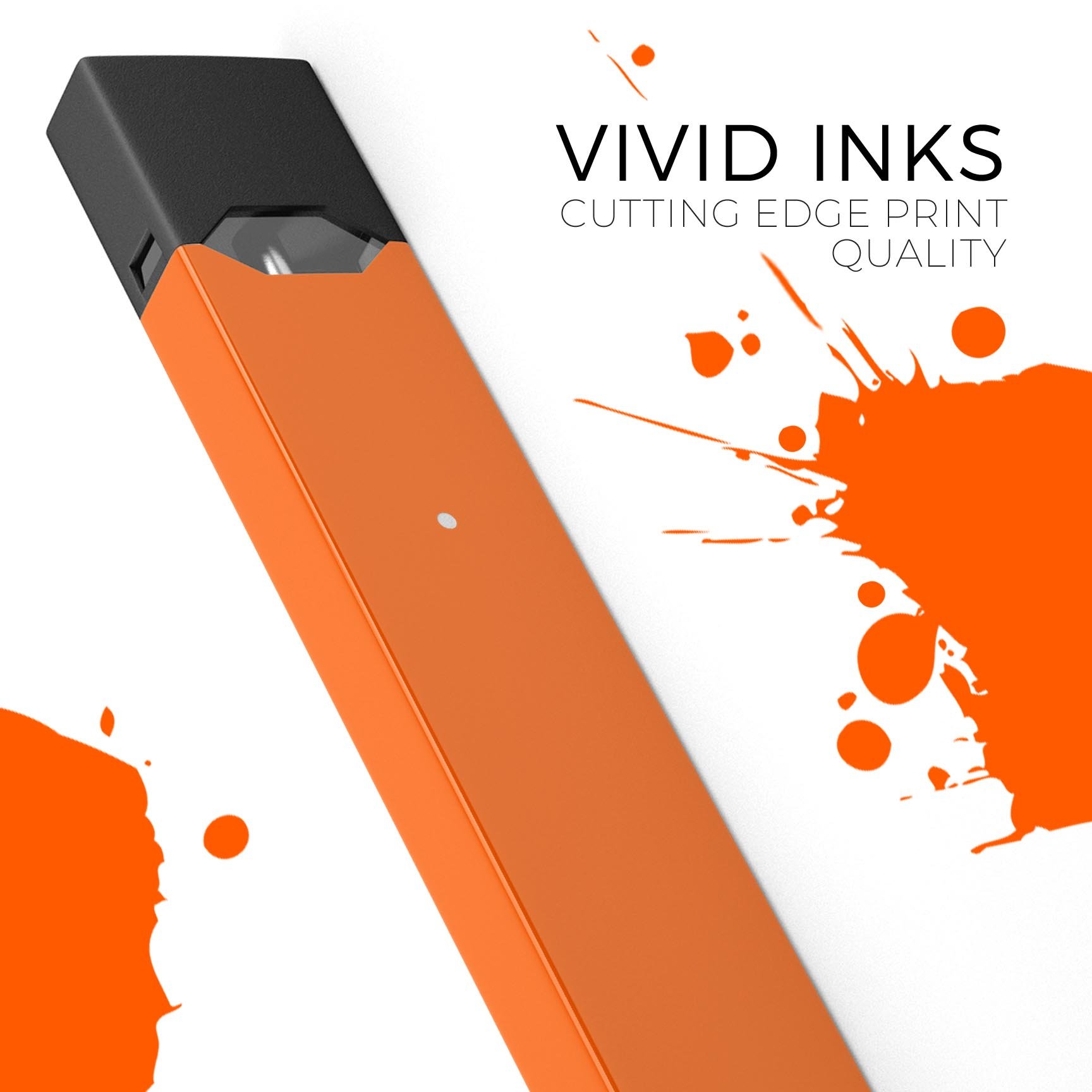 Solid Burnt Orange skin-wrap sticker designed for JUUL vaping device, showcasing vibrant color and precision cut.