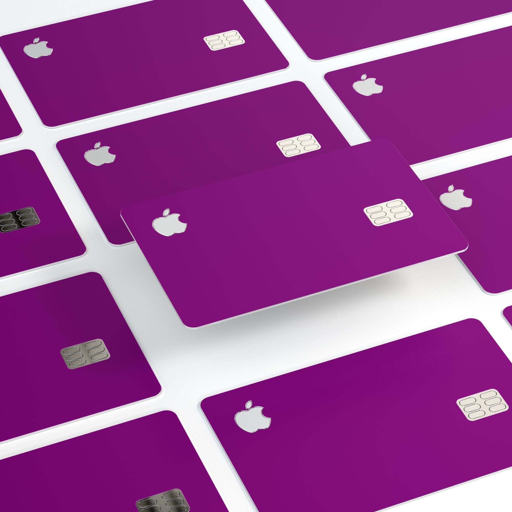 Solid Dark Purple Premium Protective Decal Skin-Kit for Apple Card, showcasing its sleek design and high-quality finish.