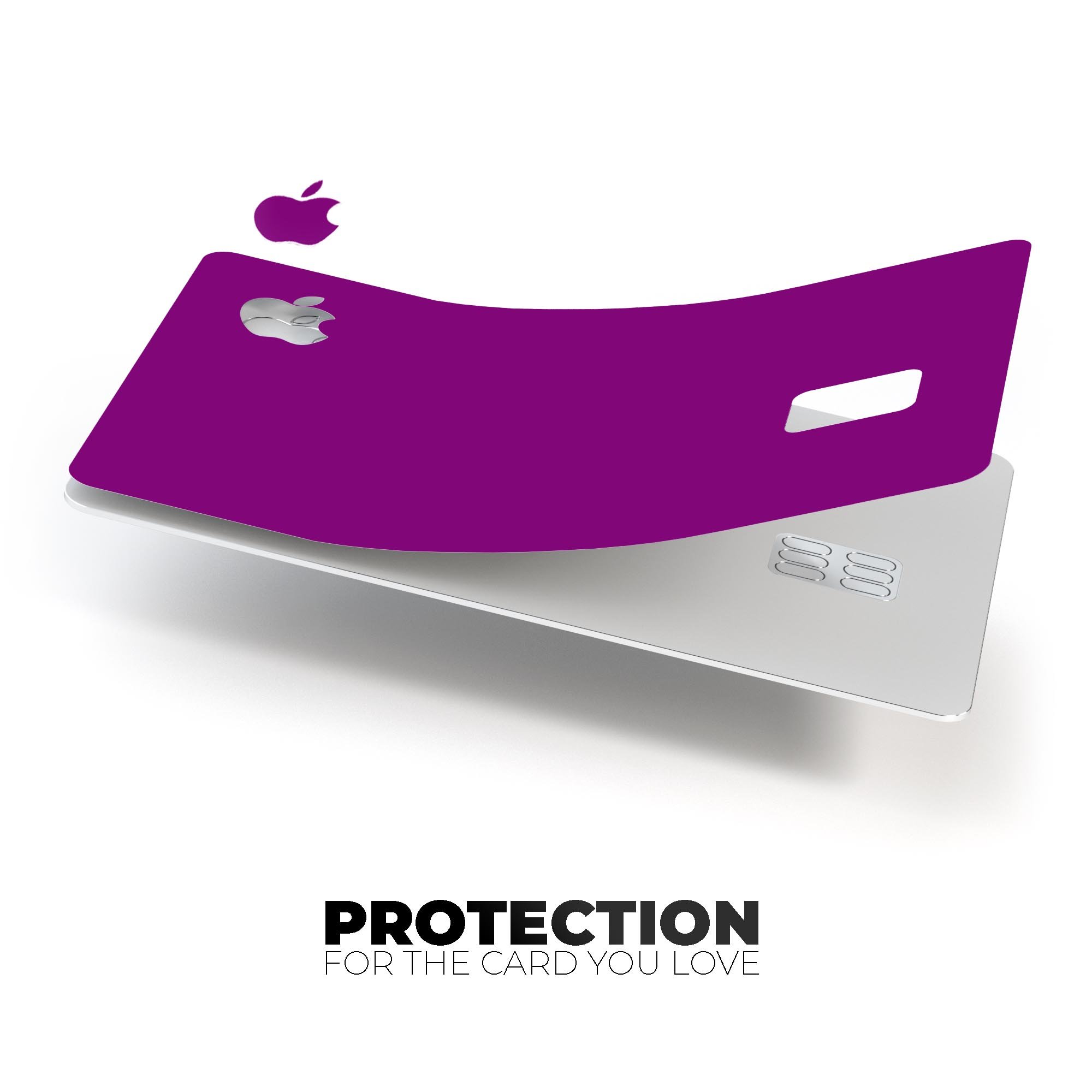 Solid Dark Purple Premium Protective Decal Skin-Kit for Apple Card, showcasing its sleek design and high-quality finish.