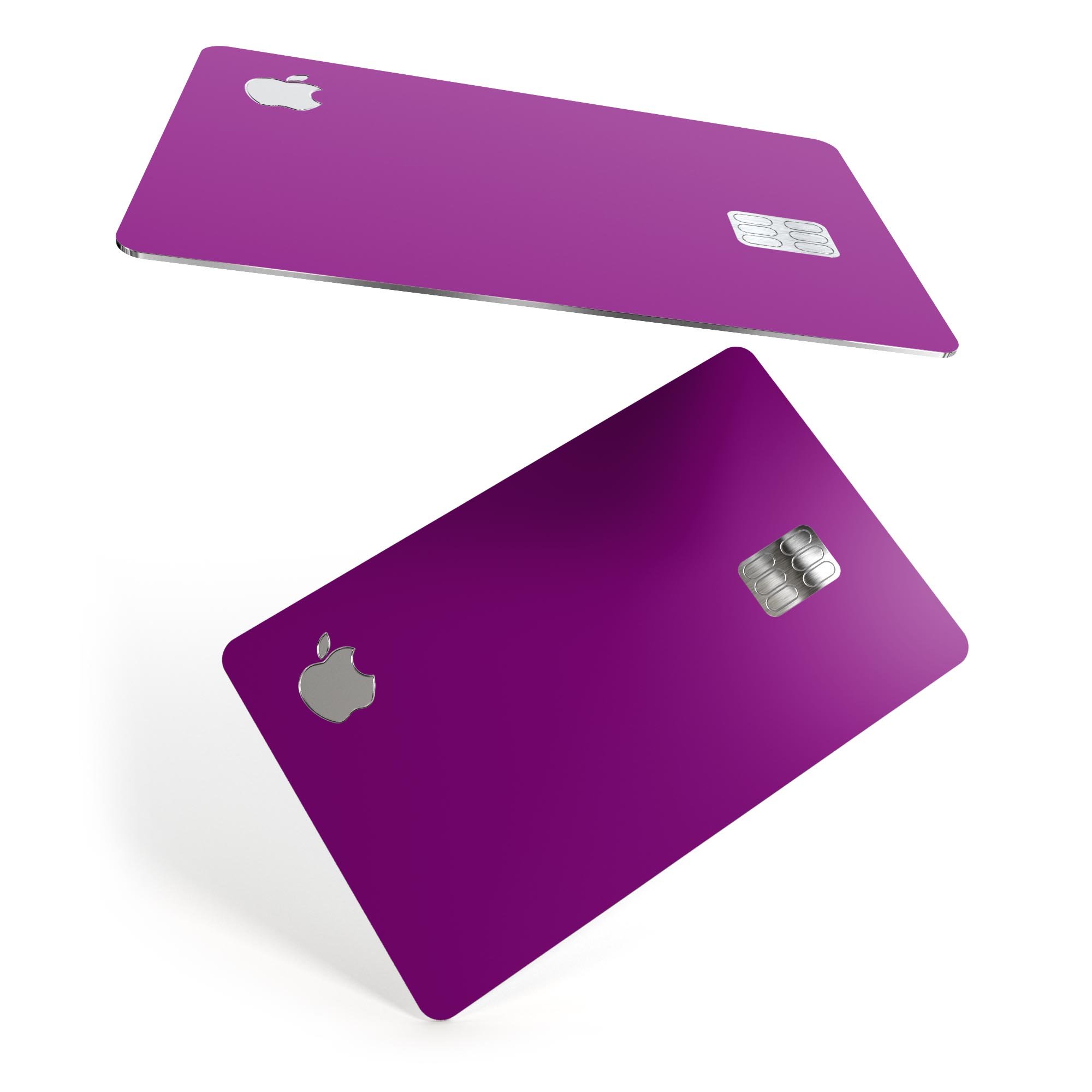 Solid Dark Purple Premium Protective Decal Skin-Kit for Apple Card, showcasing its sleek design and high-quality finish.