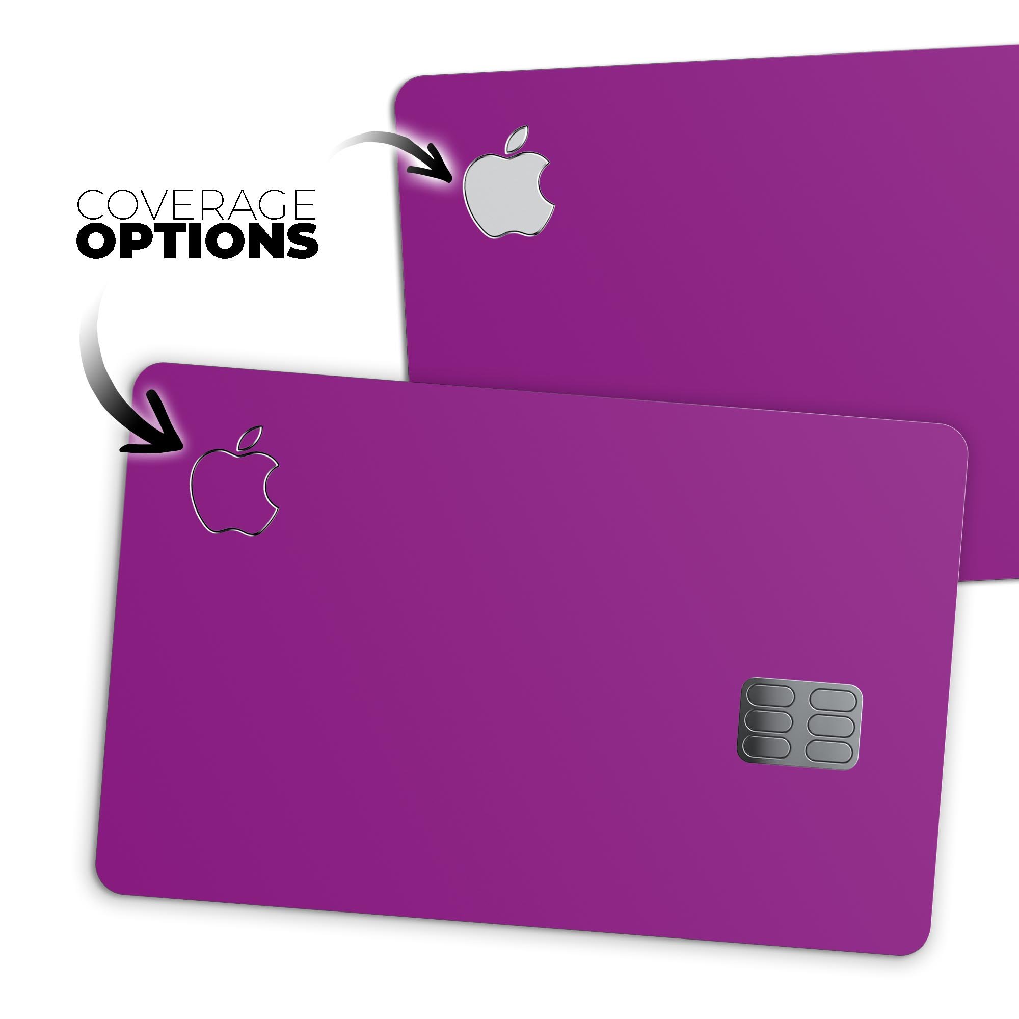 Solid Dark Purple Premium Protective Decal Skin-Kit for Apple Card, showcasing its sleek design and high-quality finish.