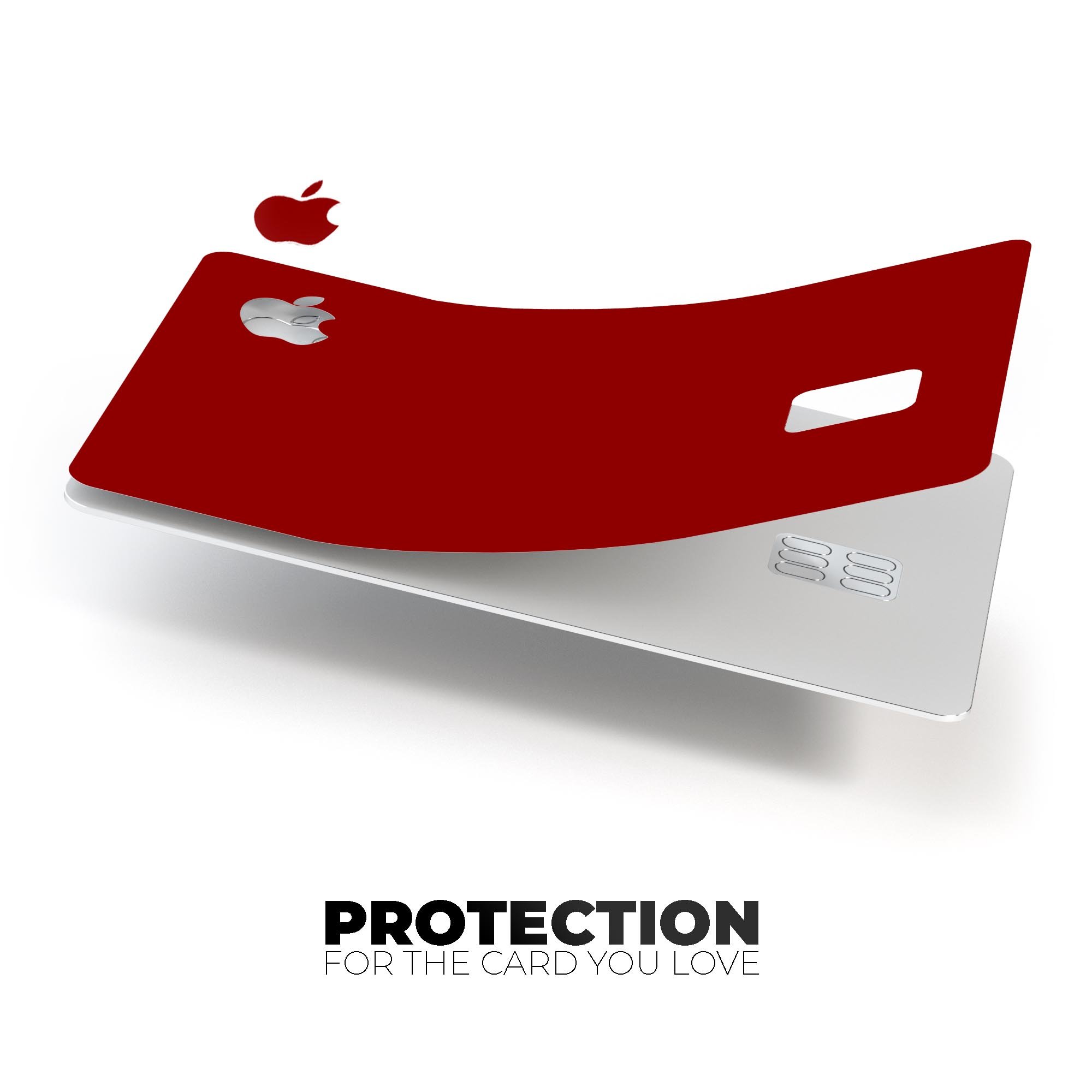 Solid Dark Red Premium Protective Decal Skin-Kit for Apple Card, showcasing its sleek design and high-quality finish.