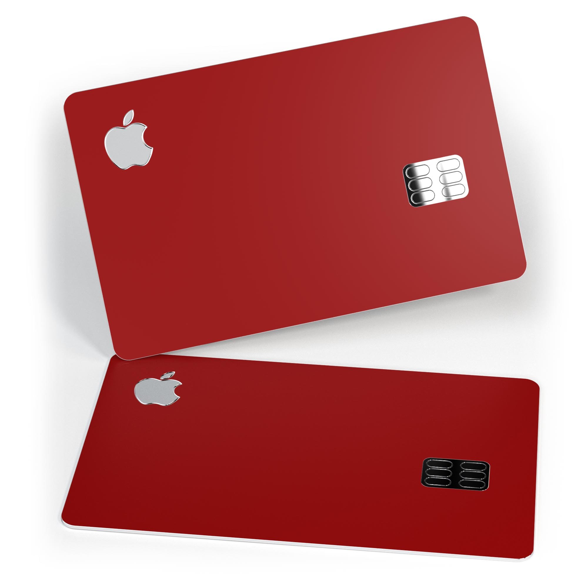 Solid Dark Red Premium Protective Decal Skin-Kit for Apple Card, showcasing its sleek design and high-quality finish.