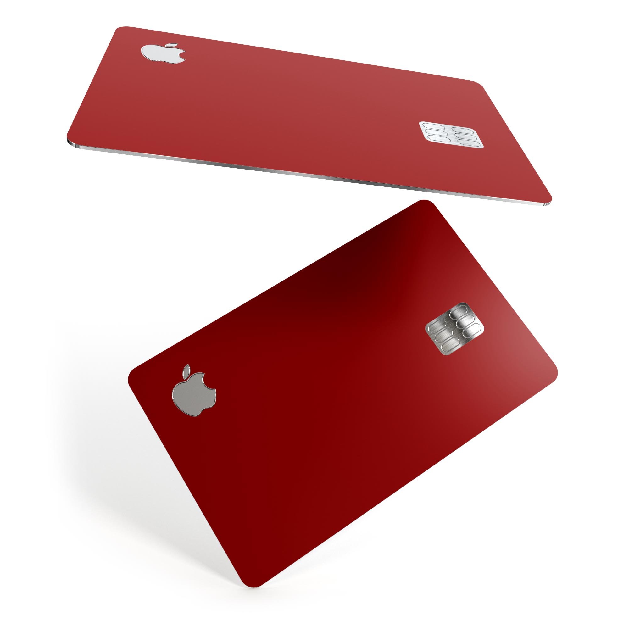 Solid Dark Red Premium Protective Decal Skin-Kit for Apple Card, showcasing its sleek design and high-quality finish.