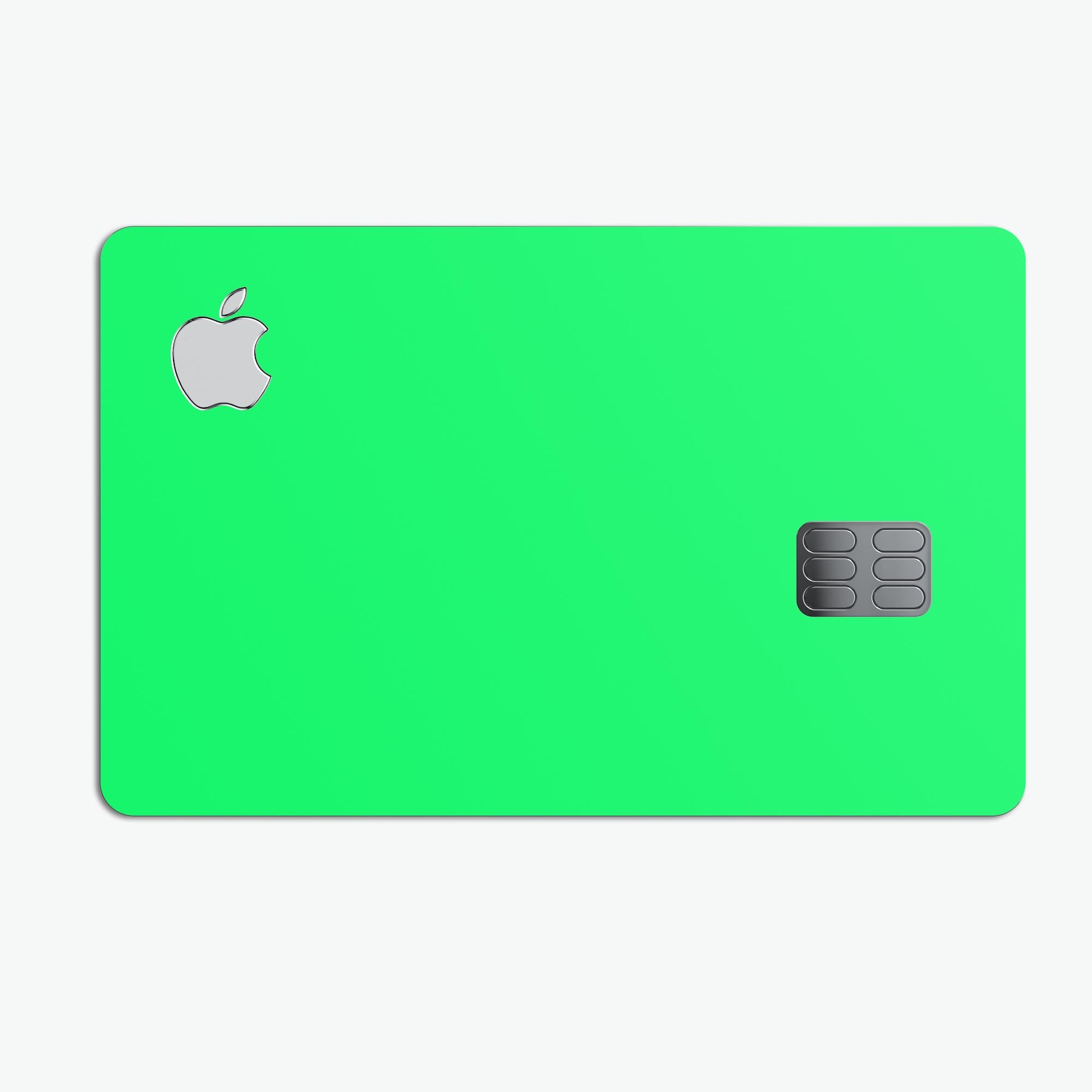 Solid Green V2 decal skin for Apple Card, showcasing premium vinyl material and sleek design.