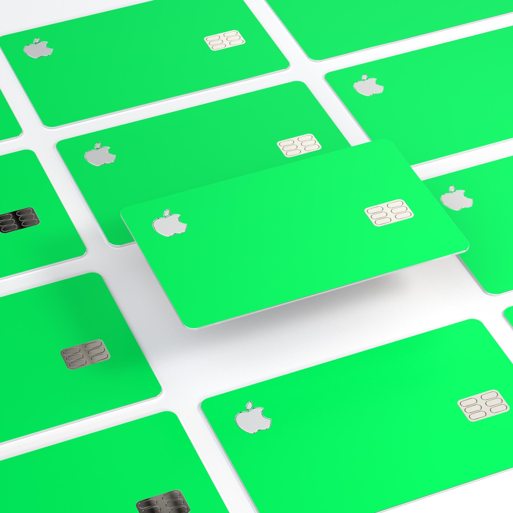 Solid Green V2 decal skin for Apple Card, showcasing premium vinyl material and sleek design.