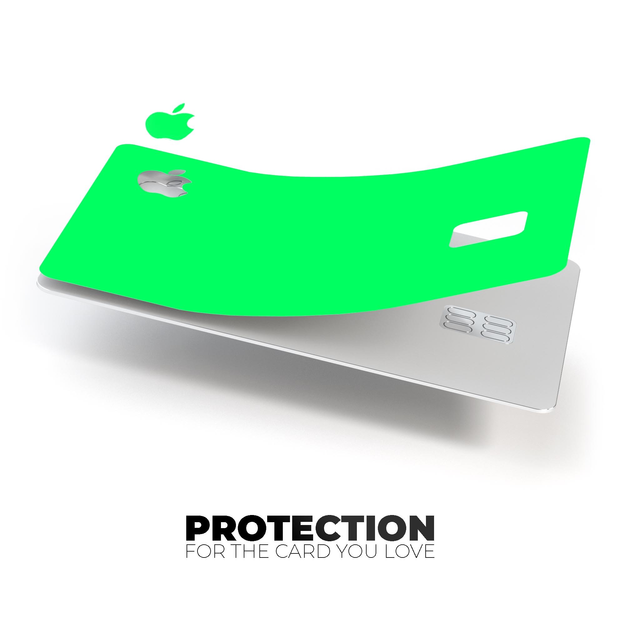 Solid Green V2 decal skin for Apple Card, showcasing premium vinyl material and sleek design.