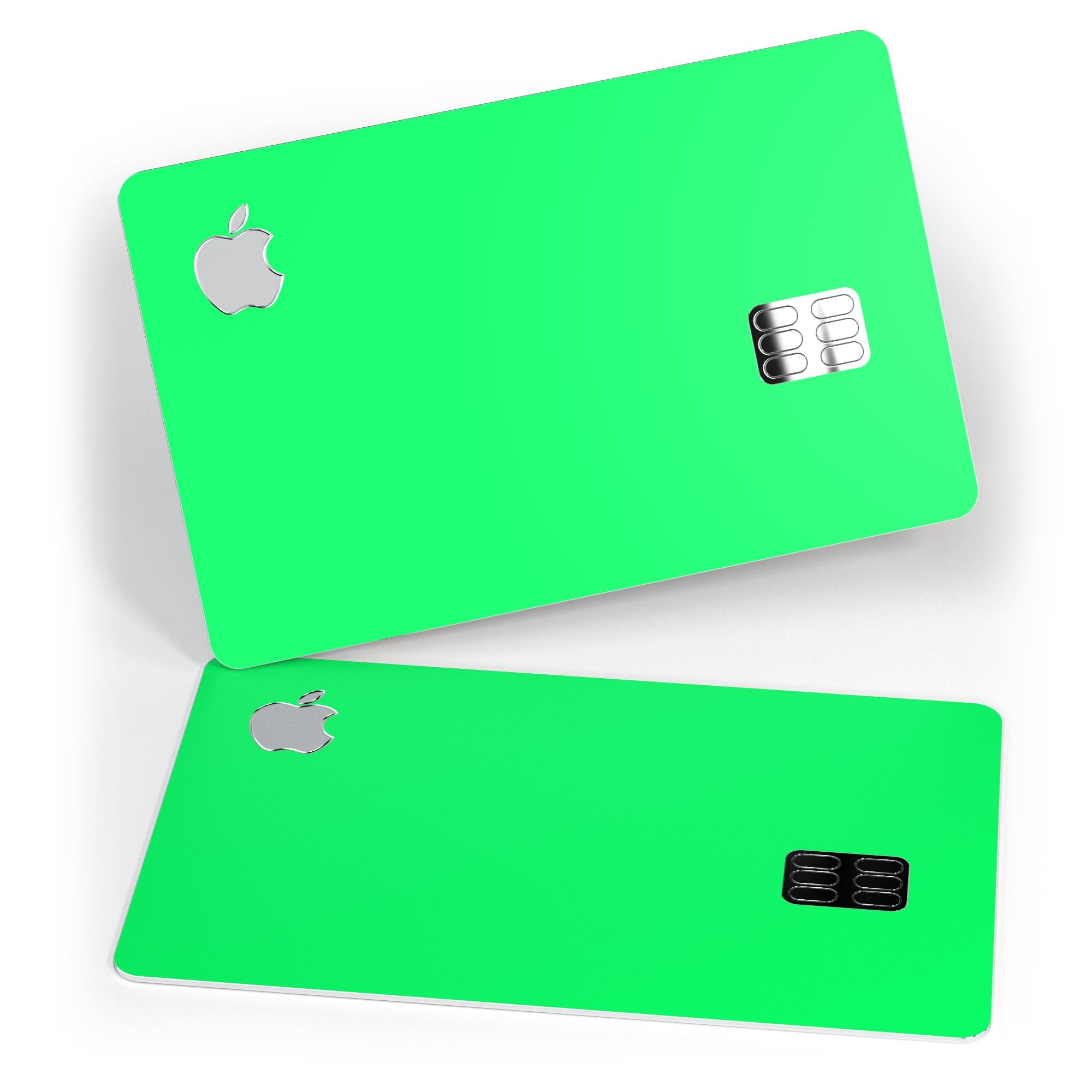 Solid Green V2 decal skin for Apple Card, showcasing premium vinyl material and sleek design.