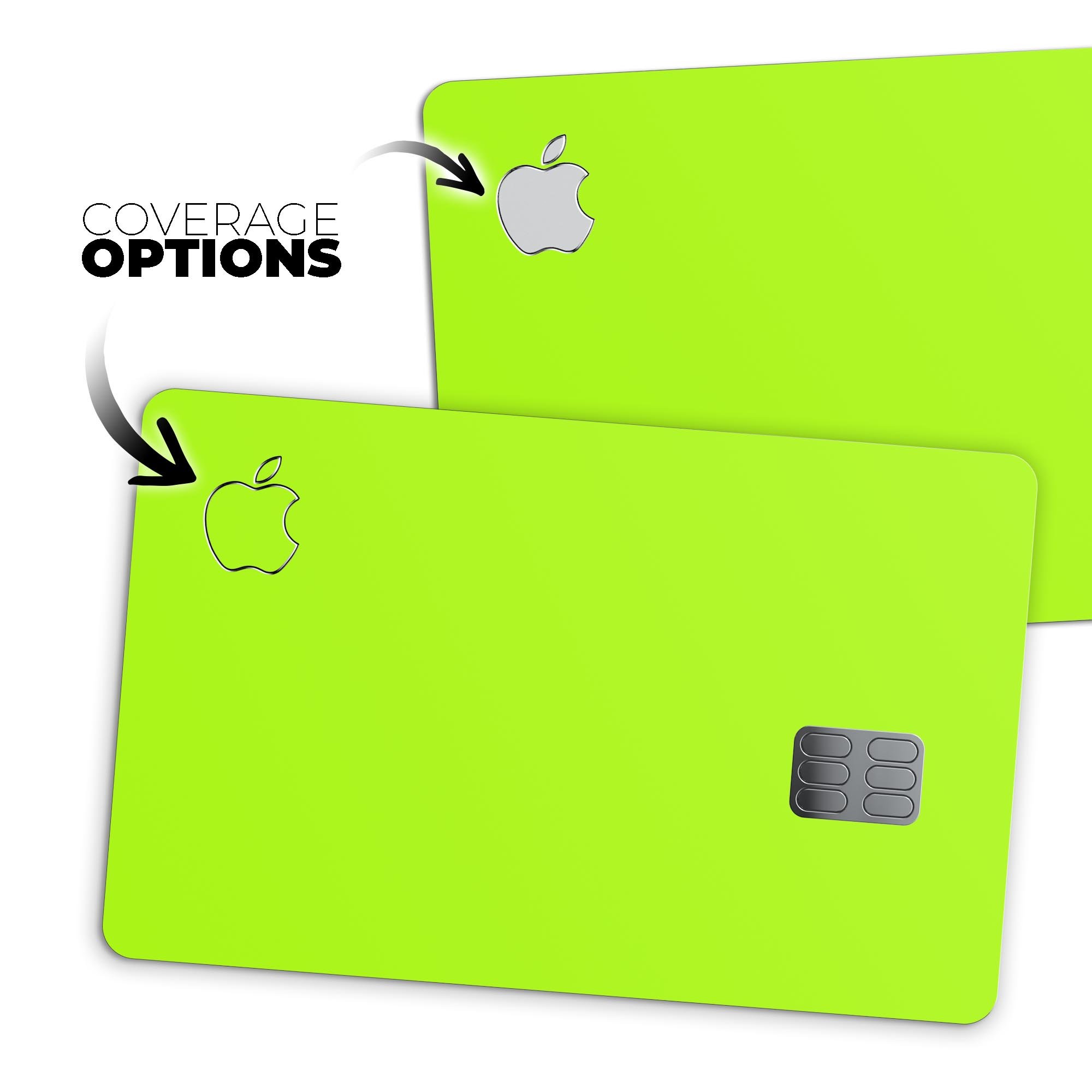 Solid Green V3 decal skin for Apple Card, showcasing premium vinyl finish and bubble-free installation.