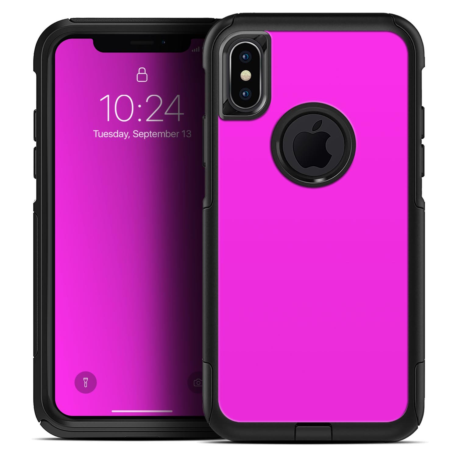 Solid Hot Pink V2 Skin Kit for iPhone OtterBox Cases, showcasing vibrant color and sleek design.