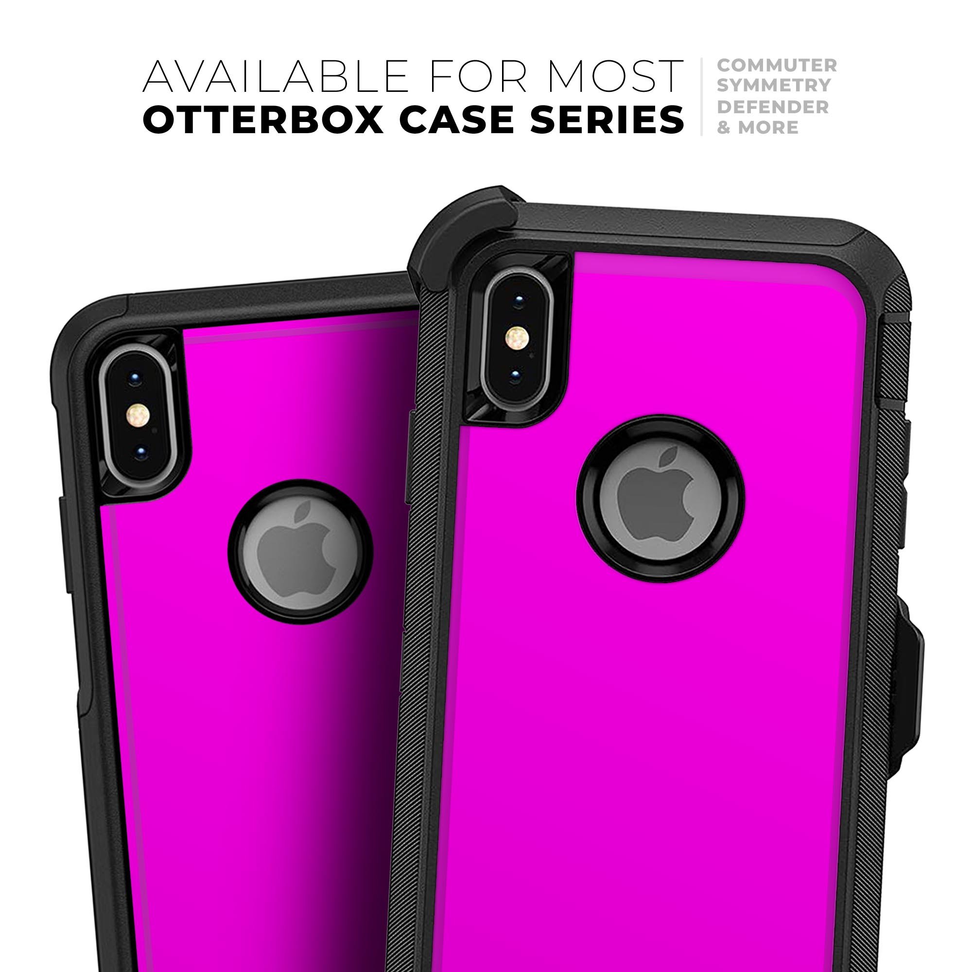 Solid Hot Pink V2 Skin Kit for iPhone OtterBox Cases, showcasing vibrant color and sleek design.
