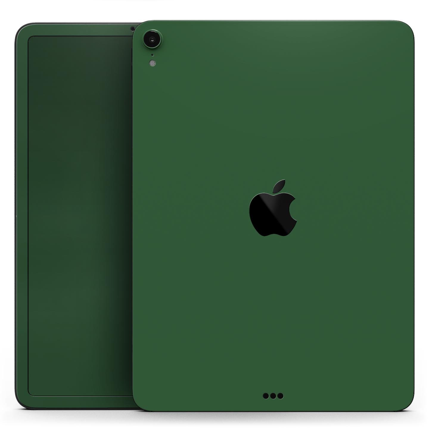 Solid Hunter Green full body skin decal for Apple iPad Pro, showcasing its sleek design and premium 3M material.