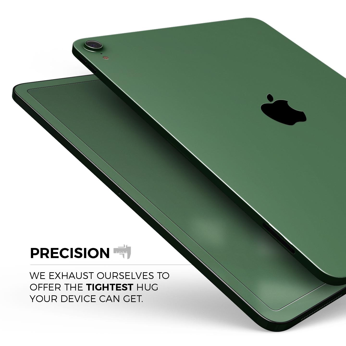 Solid Hunter Green full body skin decal for Apple iPad Pro, showcasing its sleek design and premium 3M material.