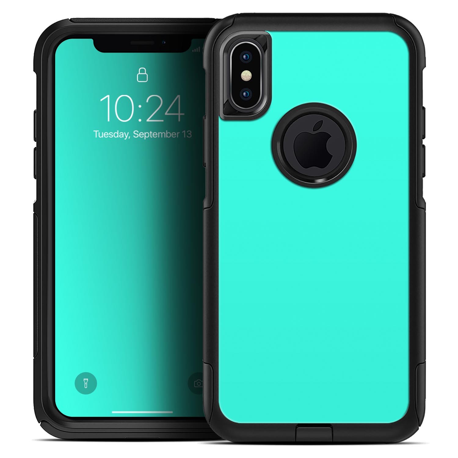 Solid Mint V2 Skin Kit for iPhone OtterBox Cases featuring a sleek mint design and premium 3M materials.
