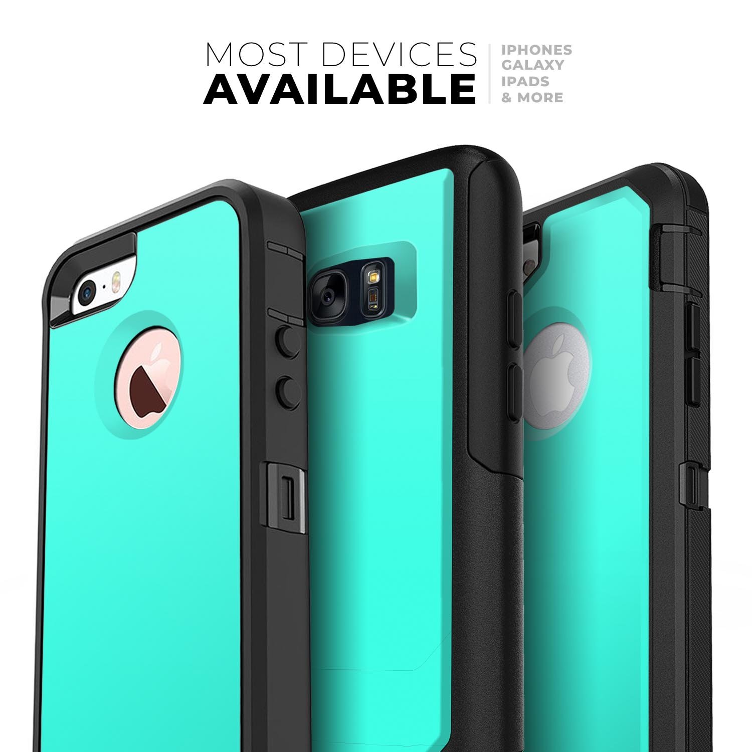 Solid Mint V2 Skin Kit for iPhone OtterBox Cases featuring a sleek mint design and premium 3M materials.