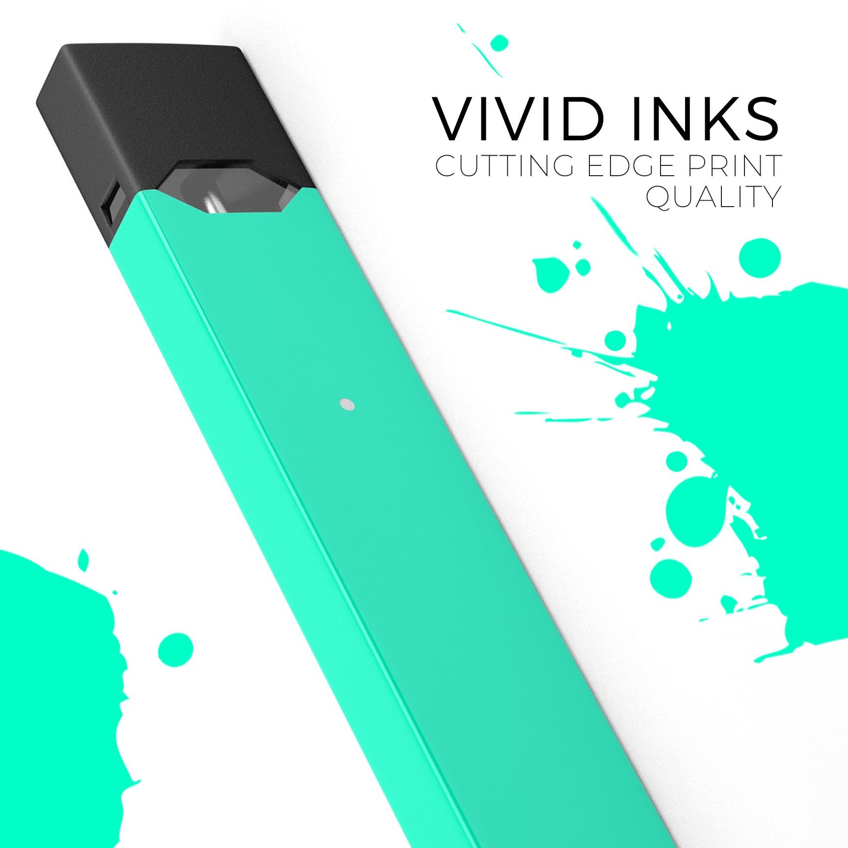 Solid Mint V3 skin-wrap sticker designed for JUUL vaping device, showcasing its premium vinyl material and precise cut.