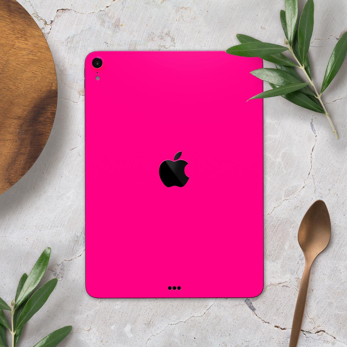Solid Pink V2 Full Body Skin Decal for Apple iPad Pro 12.9", showcasing its vibrant color and sleek design.