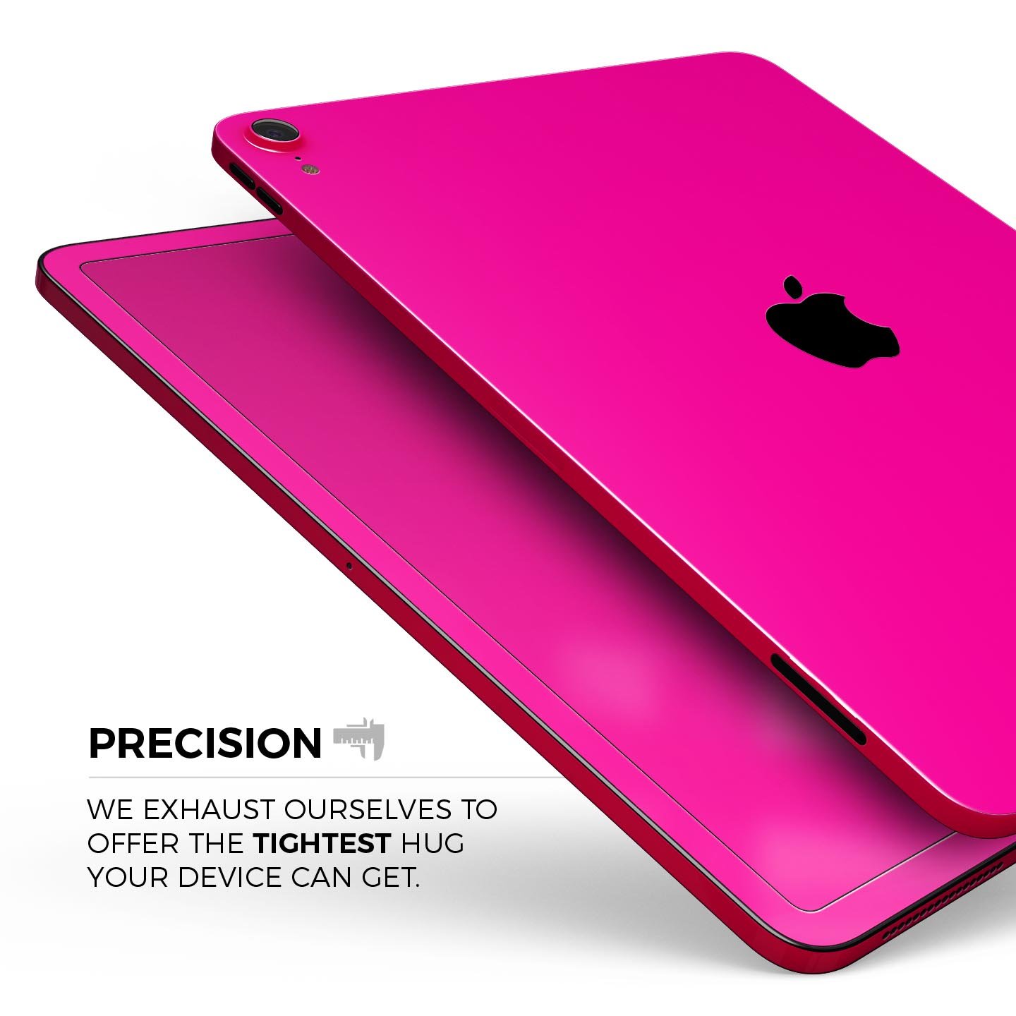 Solid Pink V2 Full Body Skin Decal for Apple iPad Pro 12.9", showcasing its vibrant color and sleek design.