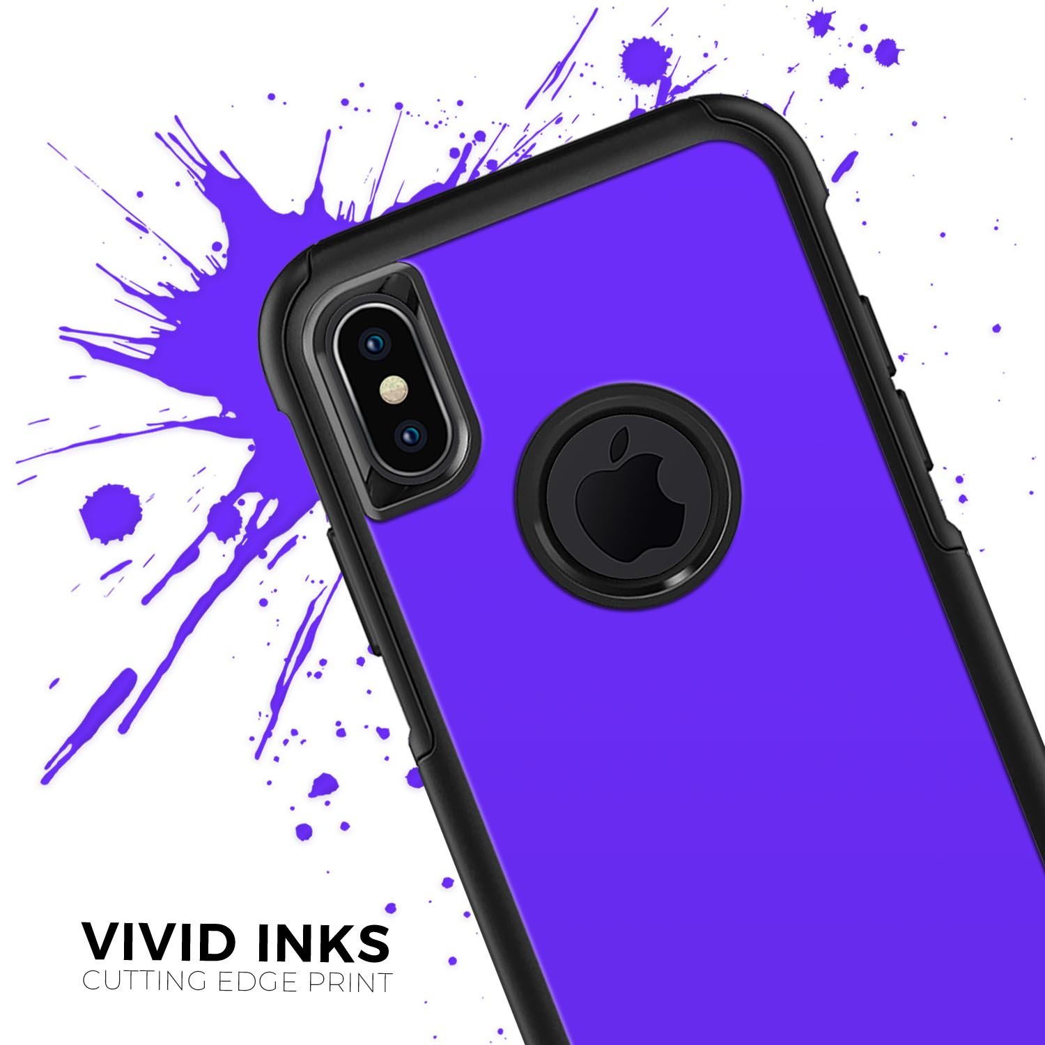 Solid Purple Skin Kit designed for iPhone OtterBox Cases, showcasing its vibrant color and premium quality materials.