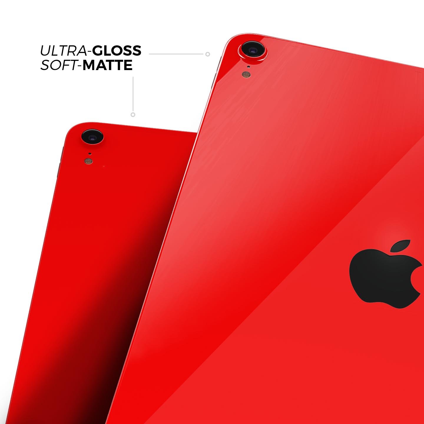 Solid Red Full Body Skin Decal for Apple iPad Pro 12.9" and 11", showcasing vibrant color and premium 3M material.