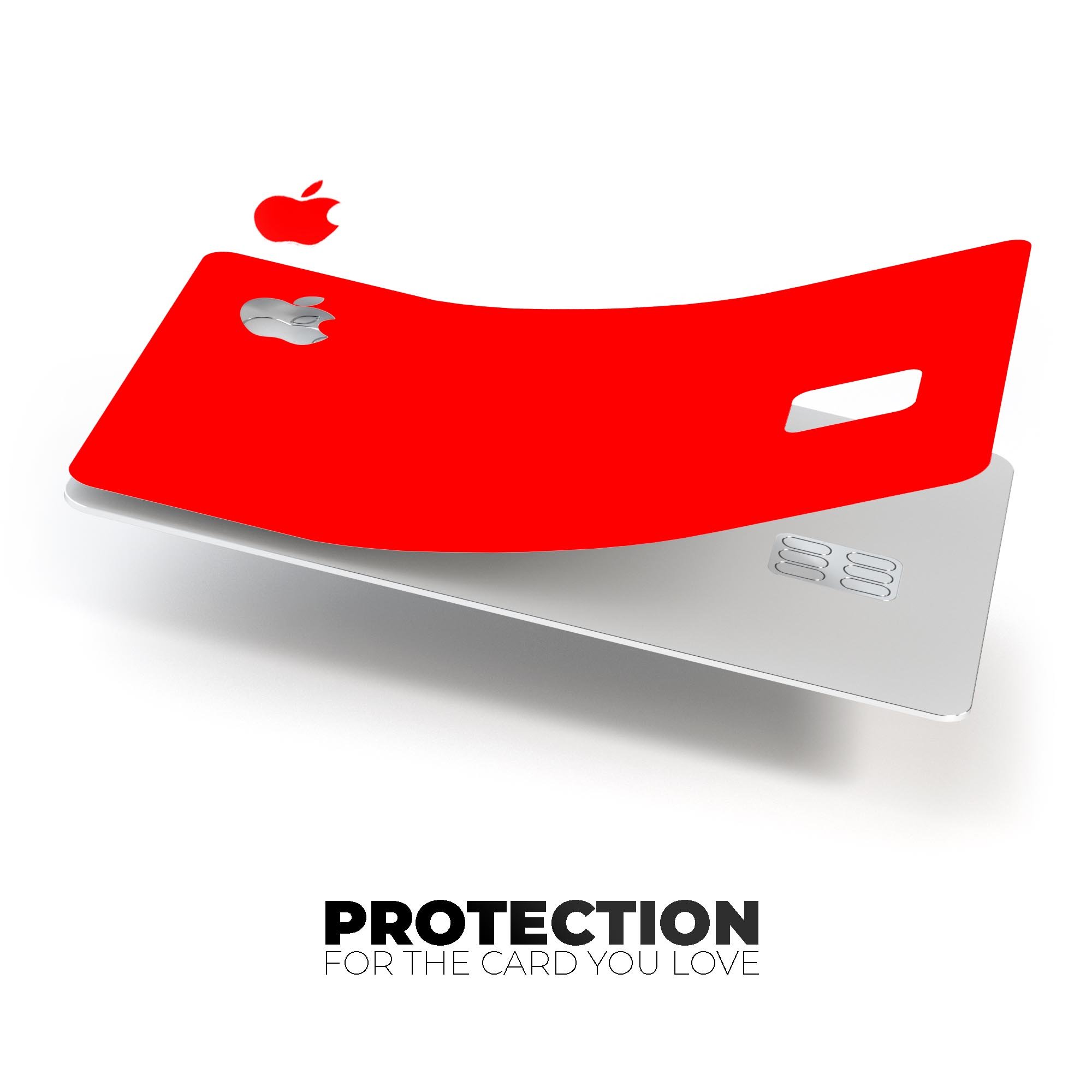 Solid Red Premium Protective Decal Skin-Kit for Apple Card, showcasing its vibrant color and sleek design.