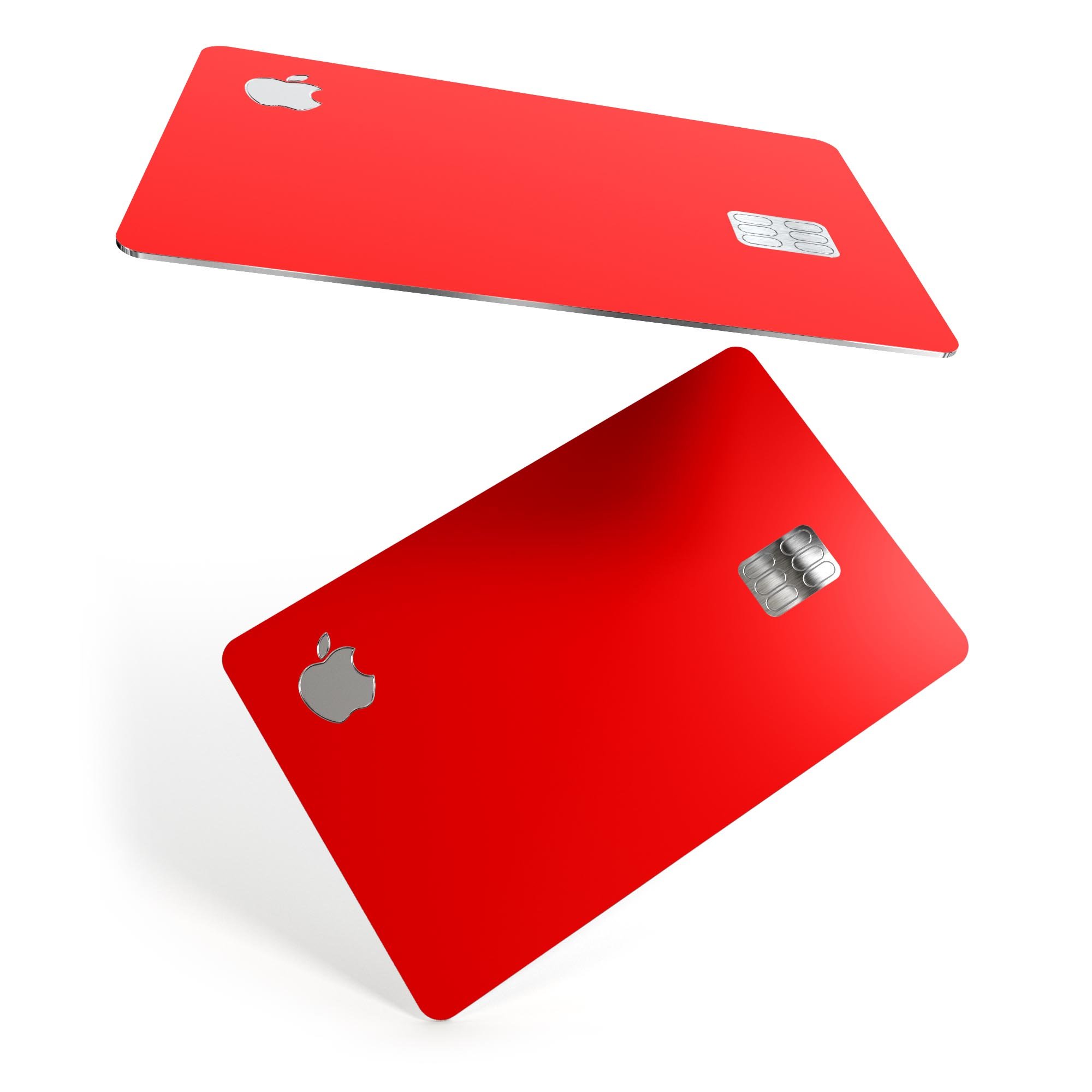 Solid Red Premium Protective Decal Skin-Kit for Apple Card, showcasing its vibrant color and sleek design.