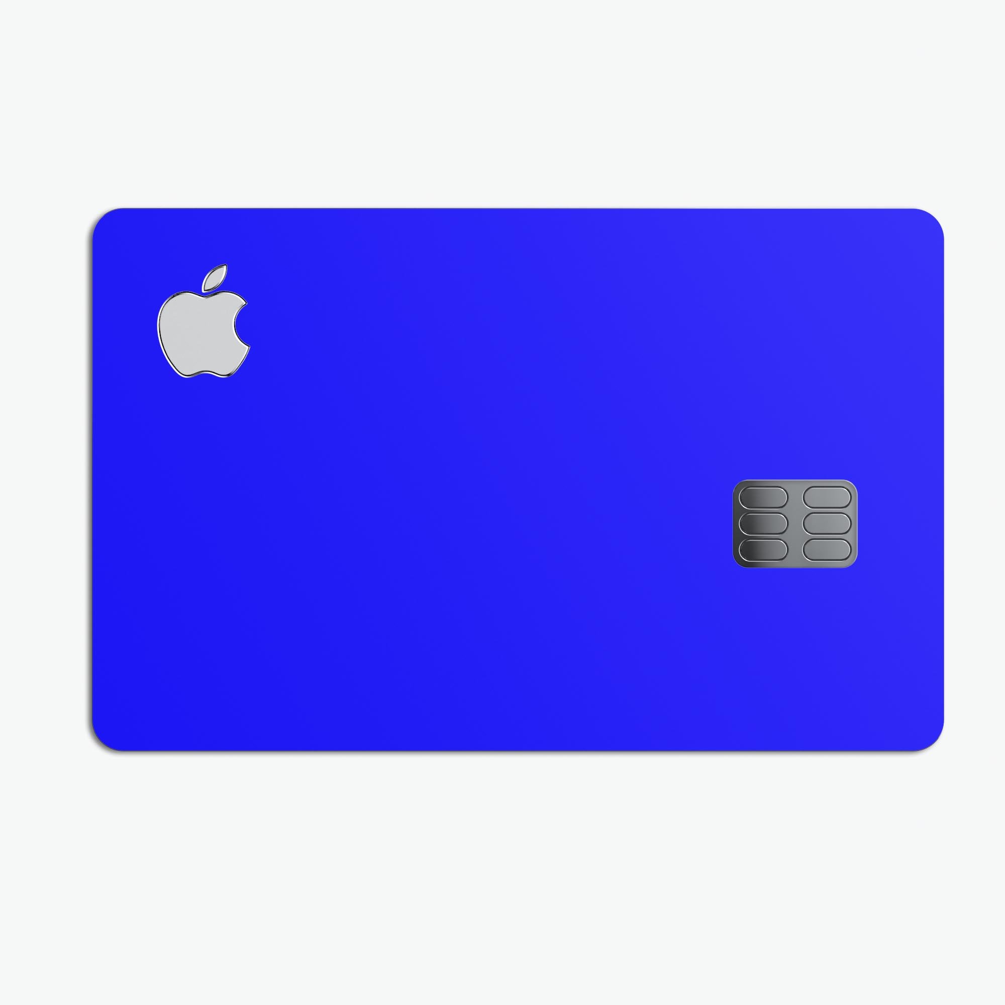 Solid Royal Blue Premium Protective Decal Skin-Kit for Apple Card, showcasing its vibrant color and sleek design.