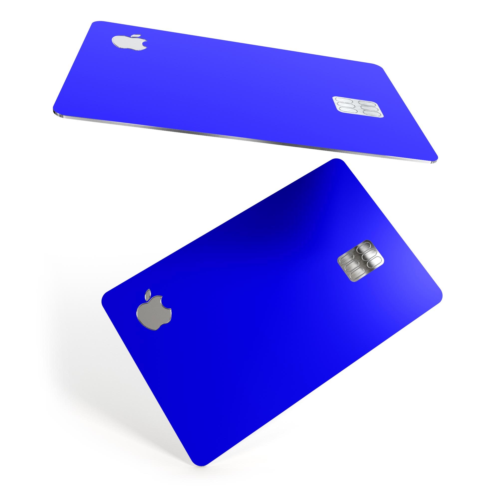 Solid Royal Blue Premium Protective Decal Skin-Kit for Apple Card, showcasing its vibrant color and sleek design.