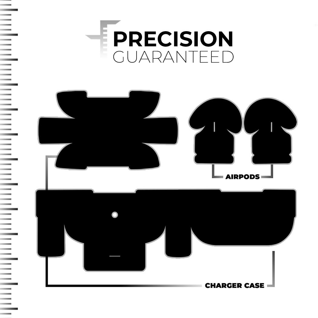 Solid State Black Full Body Skin Decal Wrap Kit for Apple AirPods Pro, showcasing a sleek matte finish and precise fit.