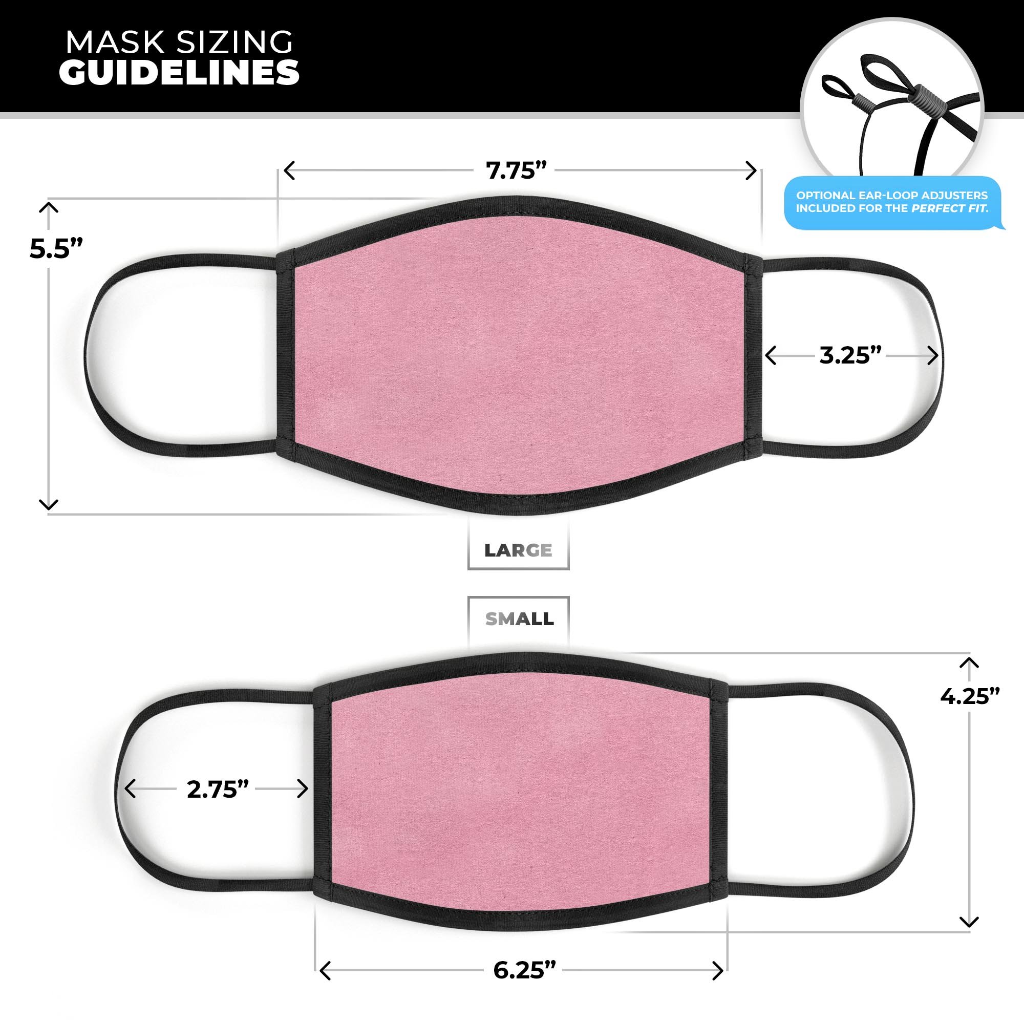 Solid Suttle Pink Surface mouth cover, showcasing adjustable ear-loops and soft cotton interior, perfect for everyday use.
